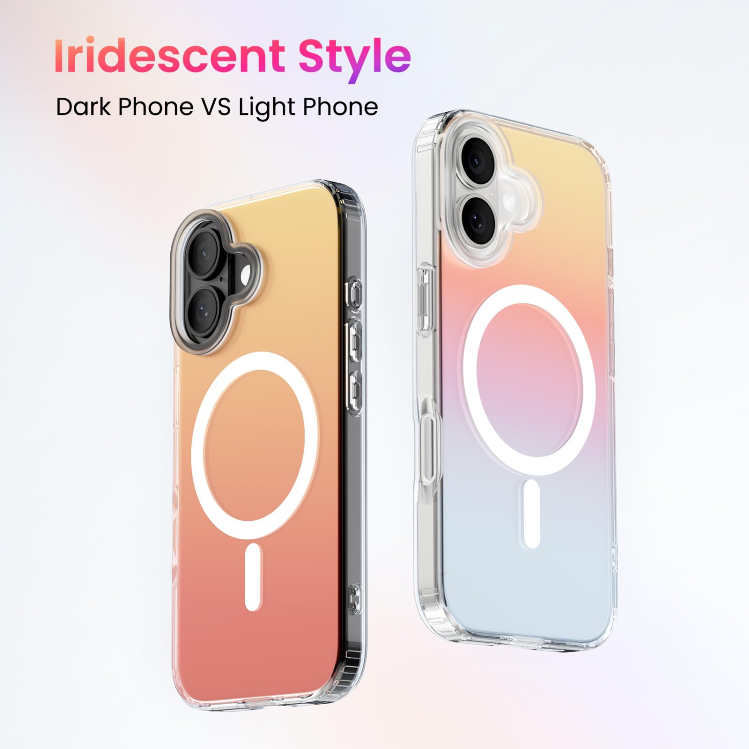 Étui ORNARTO pour iPhone 17,[Compatible avec MagSafe], couverture magnétique iridescente holographique, étui de protection antichoc arc-en-ciel pour