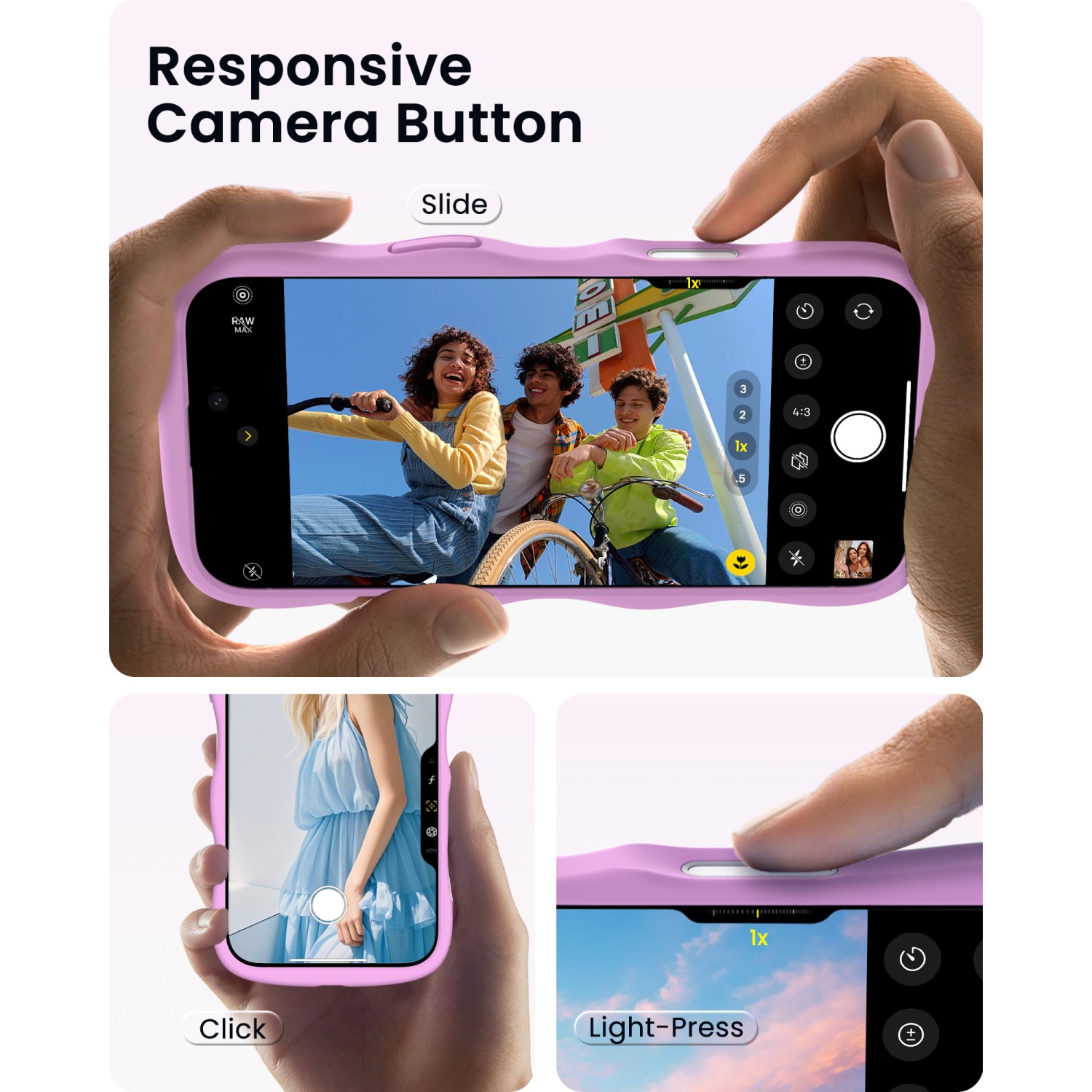 ORNARTO for iPhone 16 Pro Case – Curly Wave Edge | Compatible with MagSafe | Shockproof Liquid Silicone Soft Protective Phone Case for iPhone 16