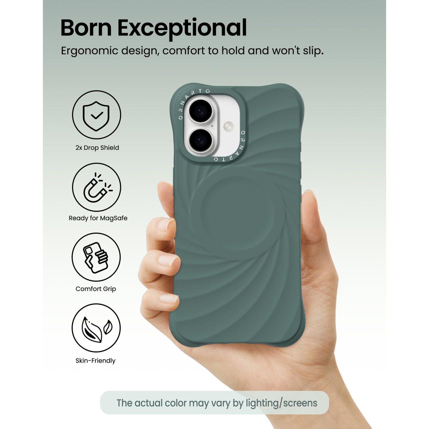 Ornarto – Étui Vortuxe pour iPhone 17, [compatible avec MagSafe/2X protection de qualité militaire contre les chutes], étui de téléphone en silicone