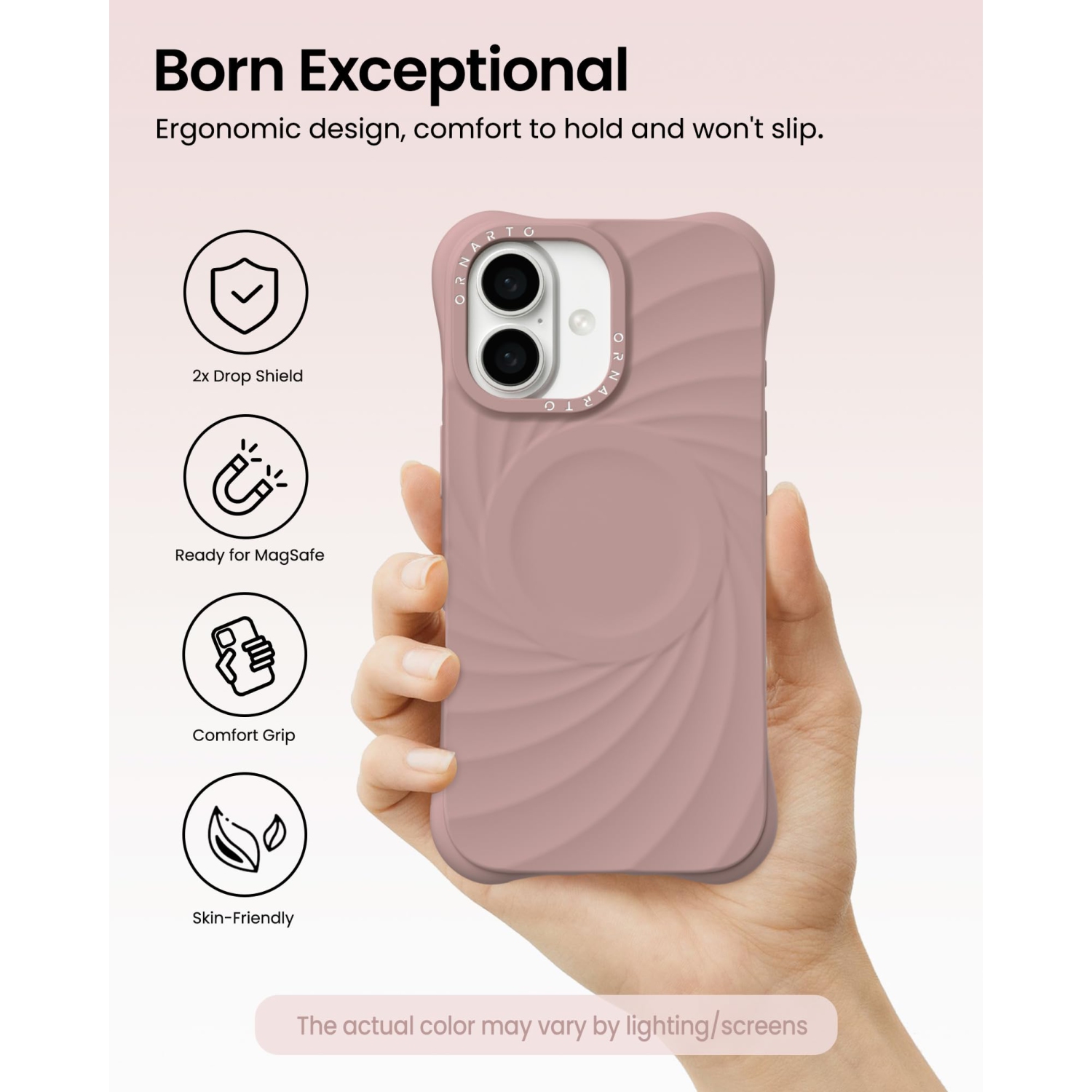 Ornarto Vortuxe pour iPhone 17, [compatible avec MagSafe/2X protection de qualité militaire contre les chutes], étui de téléphone en silicone liquide