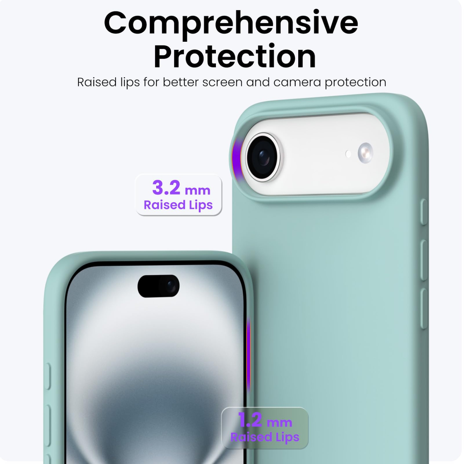 ORNARTO Compatible with iPhone Air Case,Slim Liquid Silicone 3 Layers Soft Gel Rubber Shockproof Protective Phone Case 6.5" with Anti-Scratch