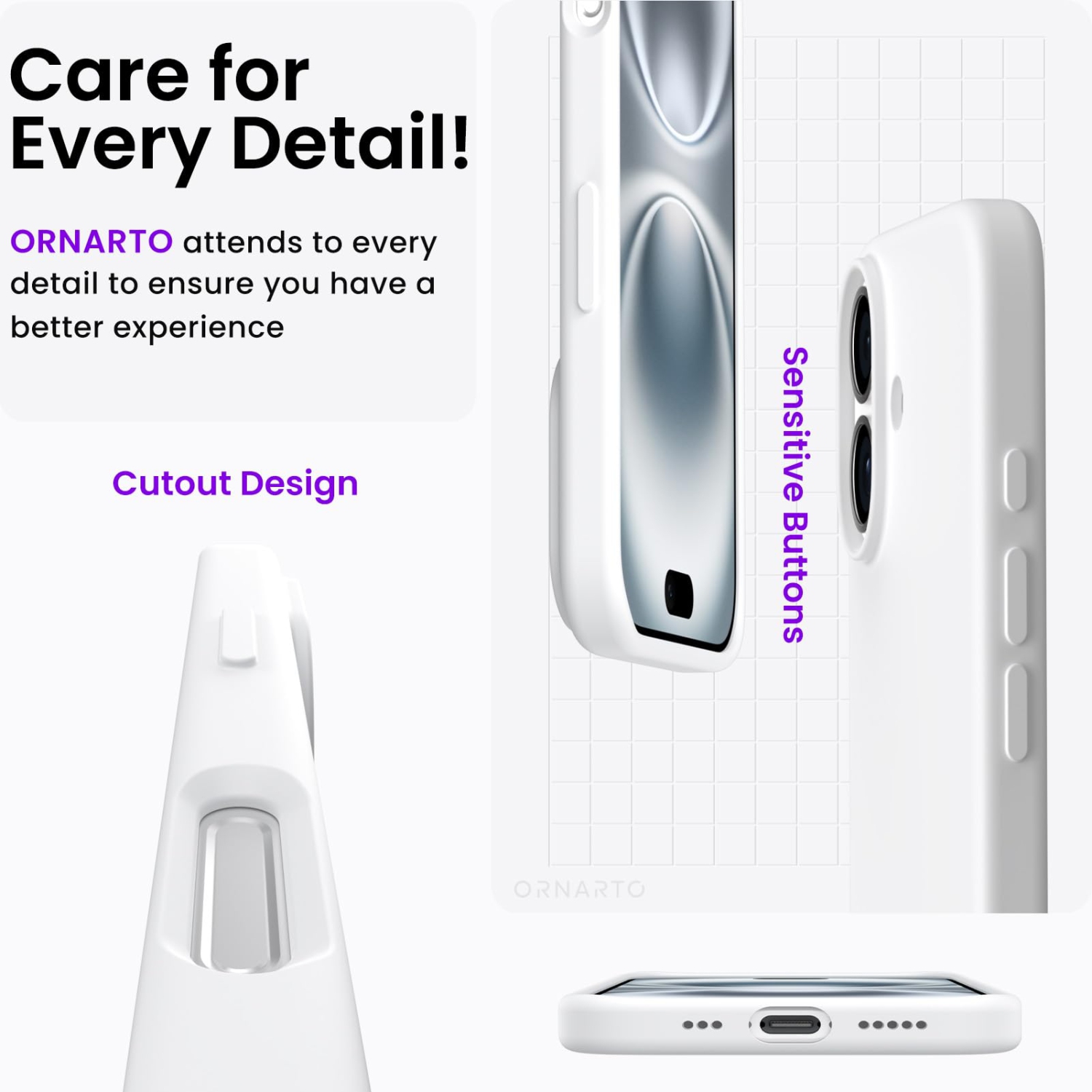 ORNARTO Compatible with iPhone 17 Case,Slim Liquid Silicone Shockproof Protective Phone Case for iPhone 17 6.3" with Anti-Scratch Microfiber