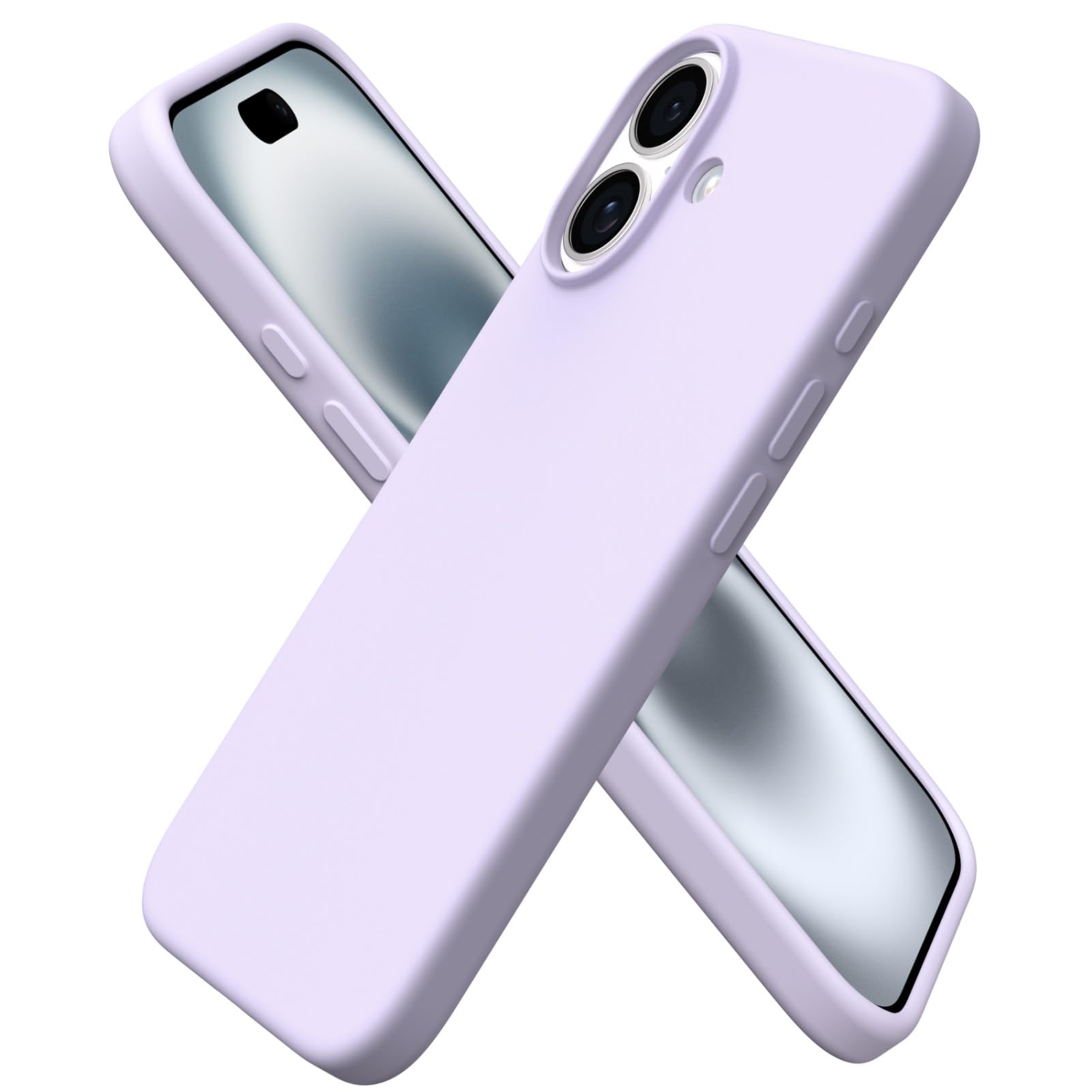 ORNARTO Compatible avec iPhone 17, étui mince en silicone liquide antichoc pour iPhone 17 6,3&nbsp;po avec doublure en microfibre antirayure - Lilas