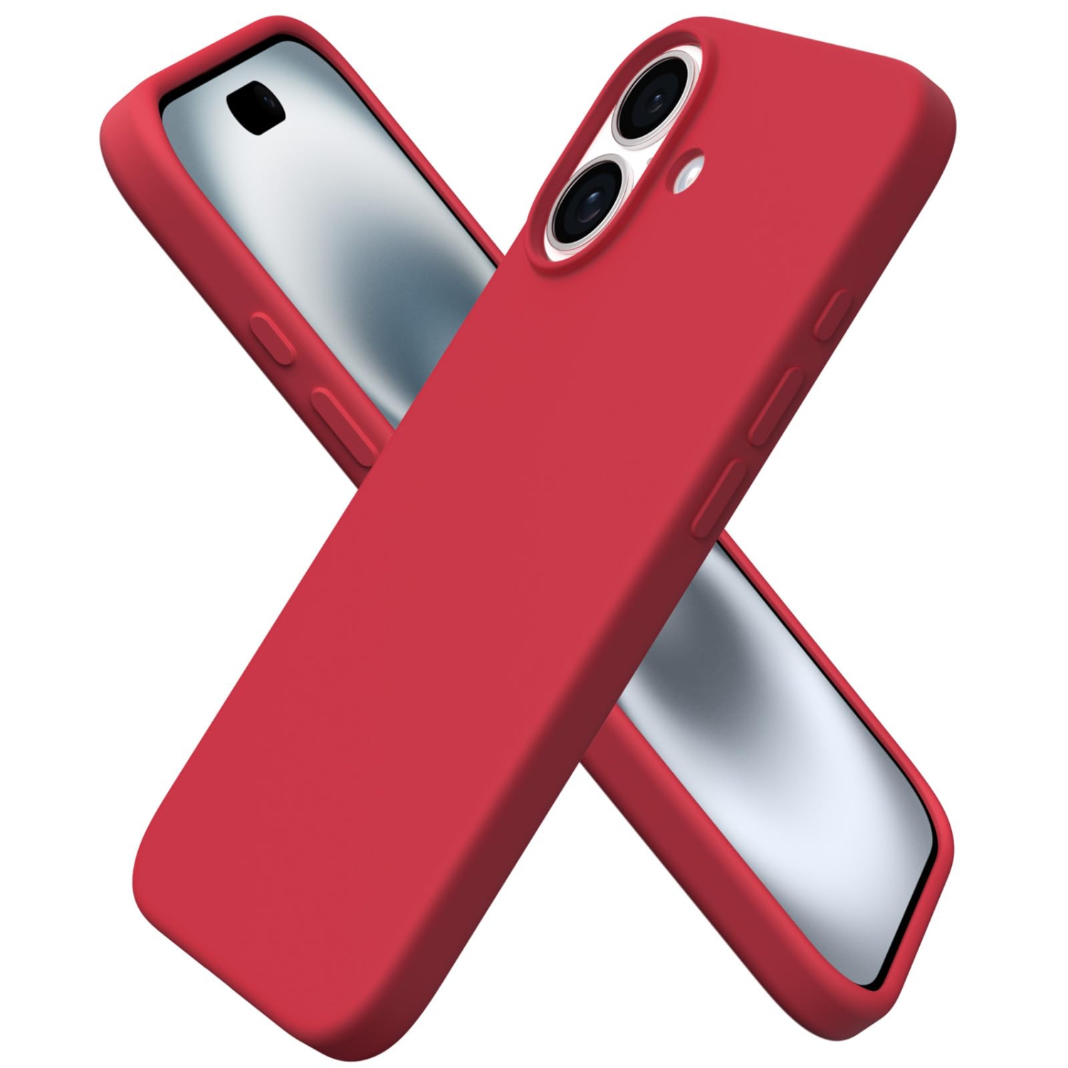 ORNARTO Compatible avec iPhone 17, étui mince en silicone liquide antichoc pour iPhone 17 6,3&nbsp;po avec doublure en microfibre antirayure - Rouge