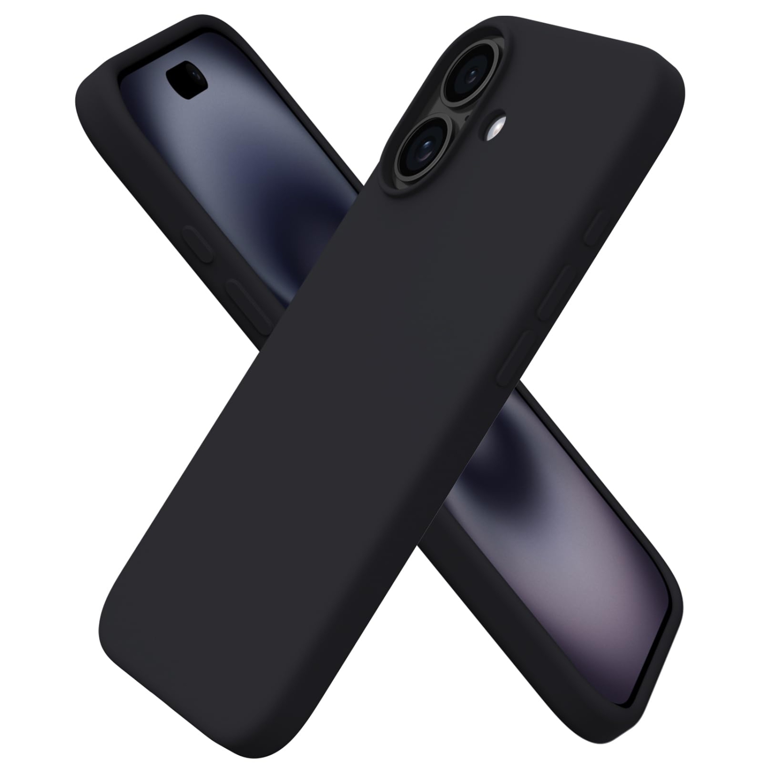 ORNARTO Compatible avec iPhone 17, étui mince en silicone liquide antichoc pour iPhone 17 6,3&nbsp;po avec doublure en microfibre antirayure - Noir