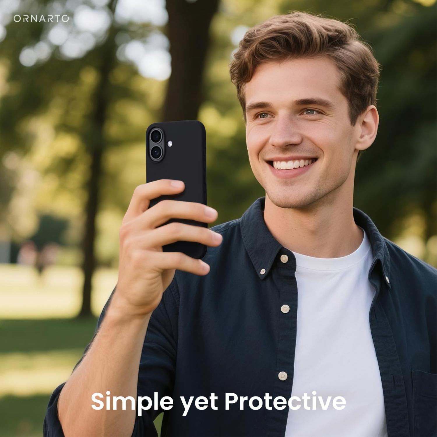 ORNARTO Compatible avec iPhone 17, étui mince en silicone liquide antichoc pour iPhone 17 6,3&nbsp;po avec doublure en microfibre antirayure - Noir