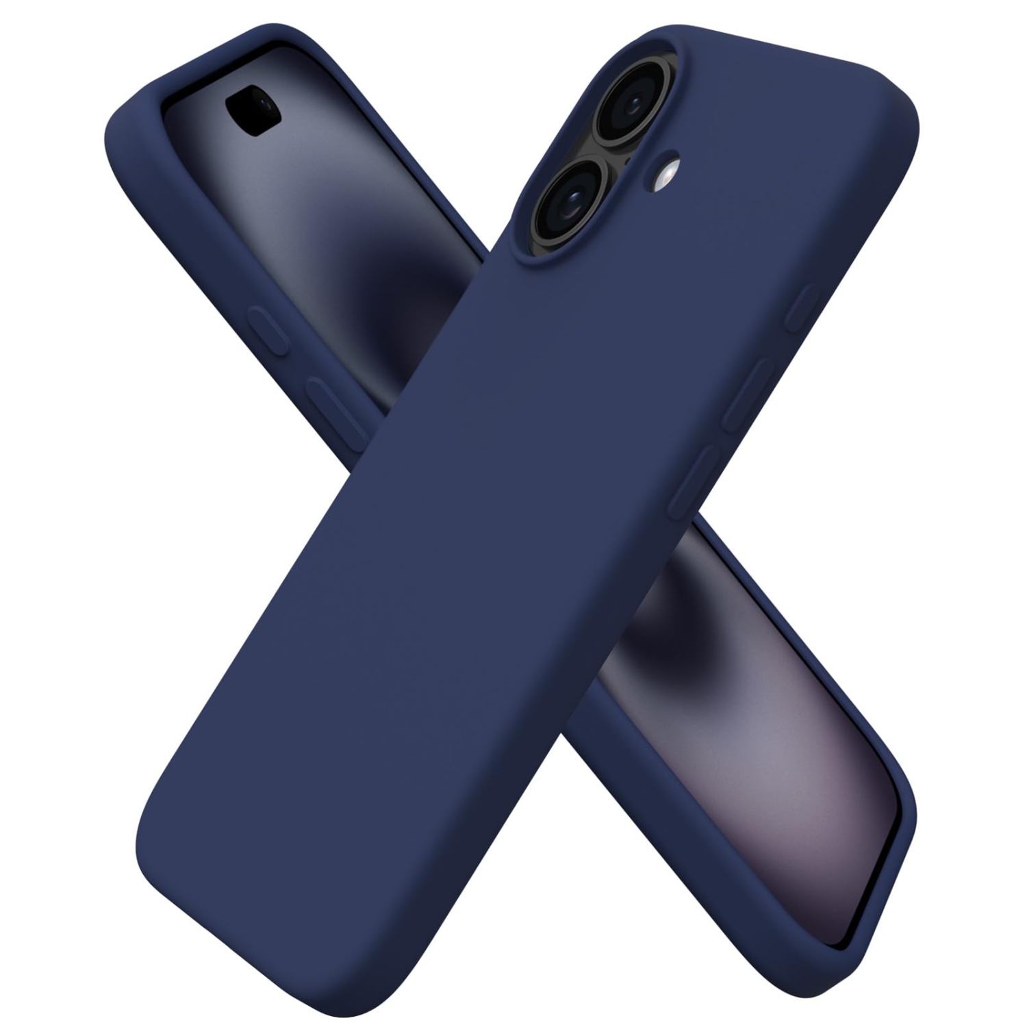 ORNARTO Compatible avec iPhone 17, étui mince en silicone liquide antichoc pour iPhone 17 6,3&nbsp;po avec doublure en microfibre antirayure - bleu