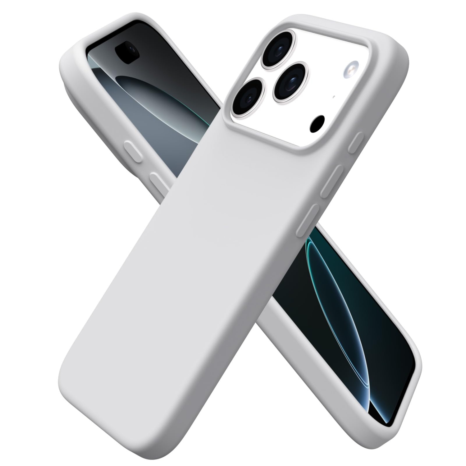 ORNARTO Compatible with iPhone 17 Pro Case 6.3", Slim Liquid Silicone Full Covered Shockproof Protective Phone Cover with Anti-Scratch Microfiber