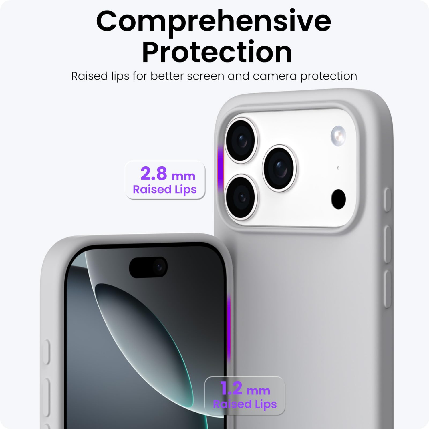 ORNARTO Compatible with iPhone 17 Pro Case 6.3", Slim Liquid Silicone Full Covered Shockproof Protective Phone Cover with Anti-Scratch Microfiber