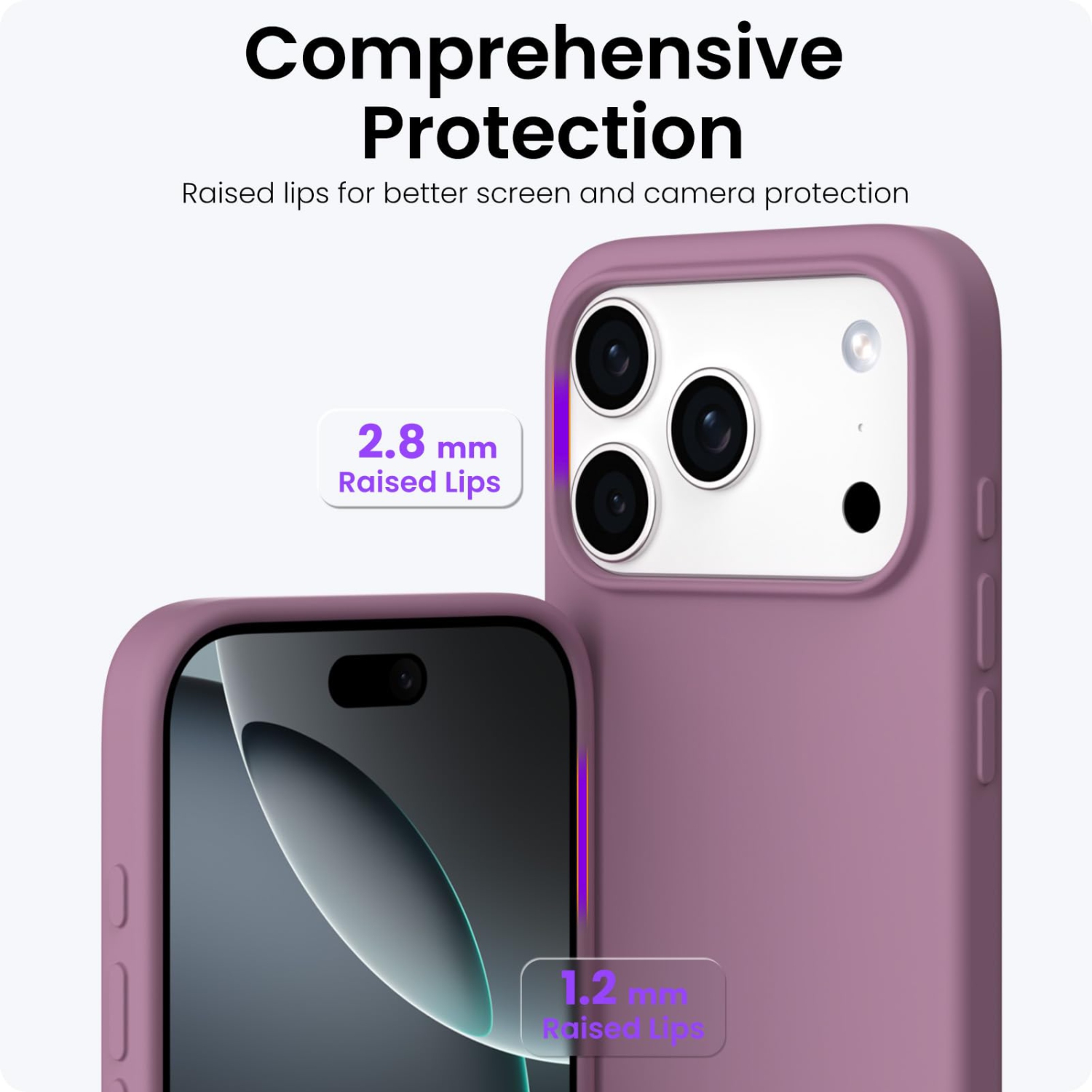 ORNARTO Compatible with iPhone 17 Pro Case 6.3", Slim Liquid Silicone Full Covered Shockproof Protective Phone Cover with Anti-Scratch Microfiber