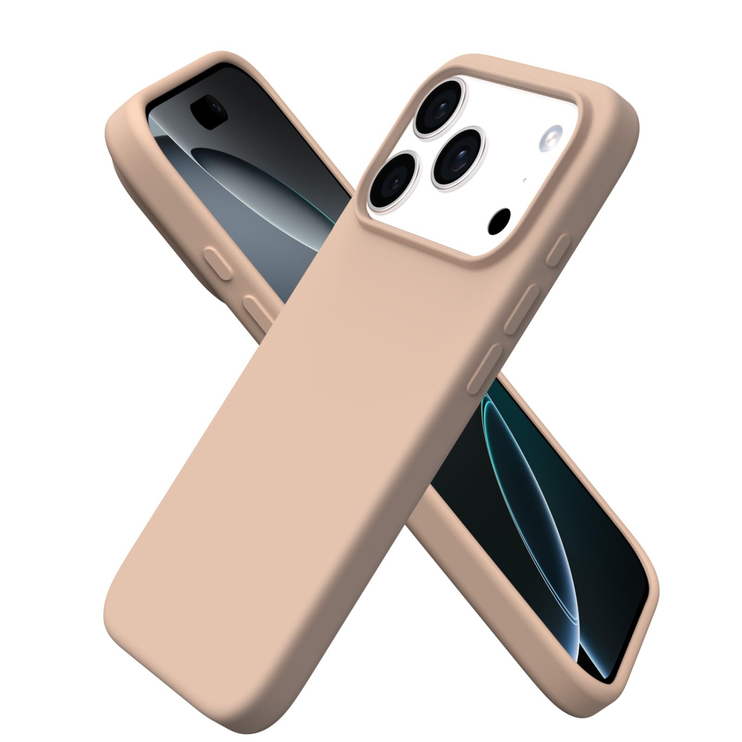 ORNARTO Compatible with iPhone 17 Pro Case 6.3", Slim Liquid Silicone Full Covered Shockproof Protective Phone Cover with Anti-Scratch Microfiber