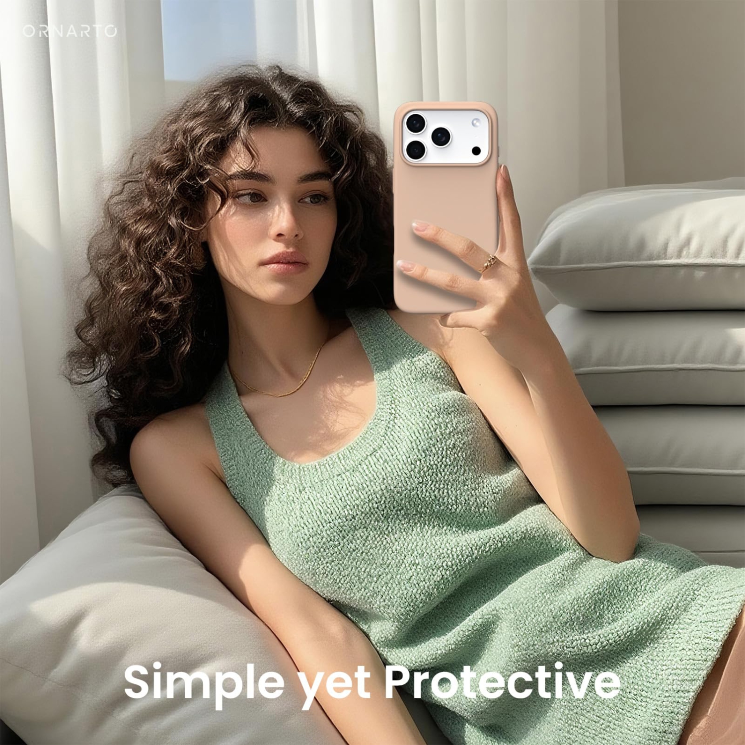 ORNARTO Compatible with iPhone 17 Pro Case 6.3", Slim Liquid Silicone Full Covered Shockproof Protective Phone Cover with Anti-Scratch Microfiber