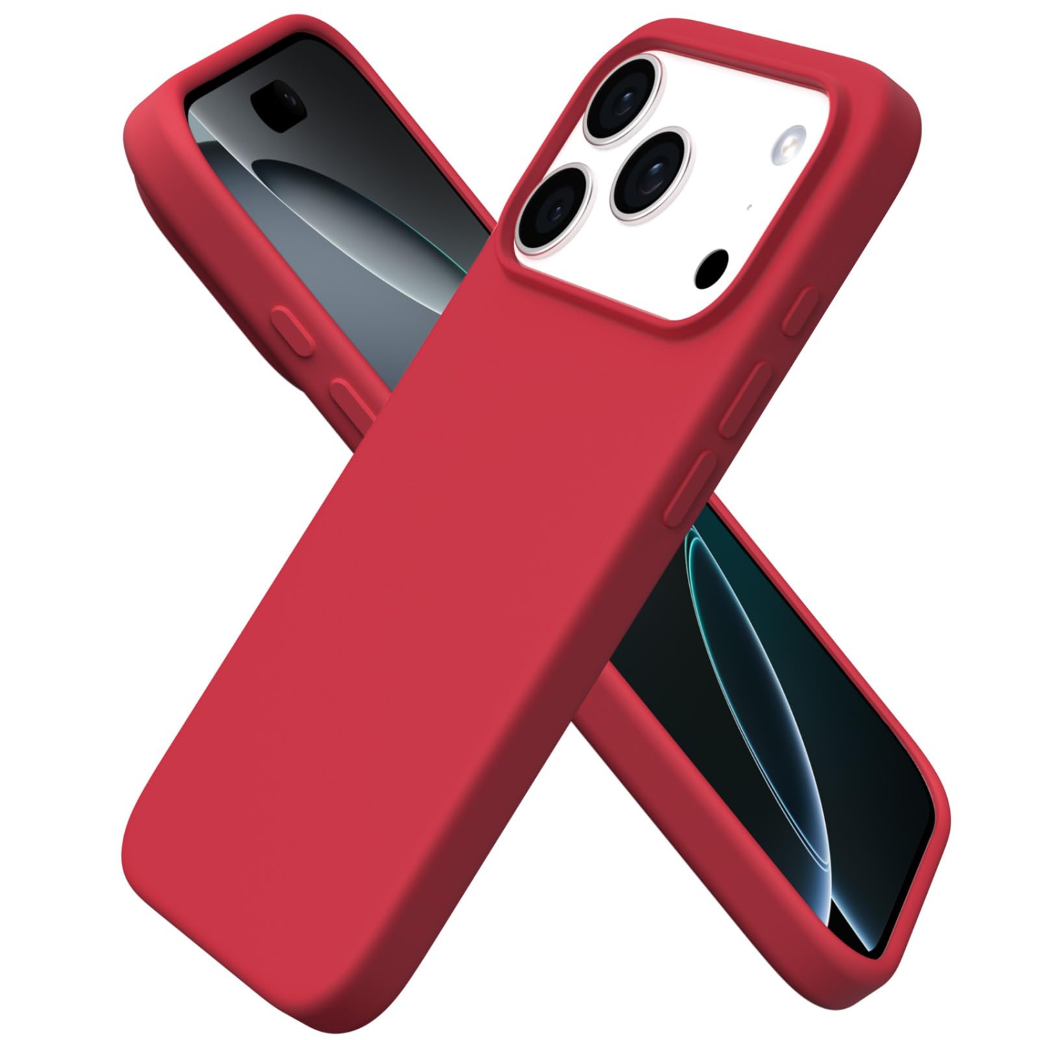 ORNARTO Compatible with iPhone 17 Pro Case 6.3", Slim Liquid Silicone Full Covered Shockproof Protective Phone Cover with Anti-Scratch Microfiber