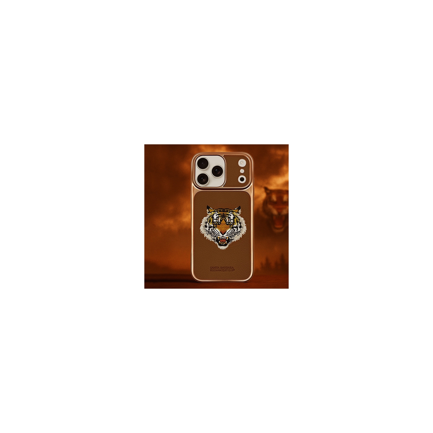 Santa Barbara Savanna Series Tiger Leather Case for iPhone 17 Pro