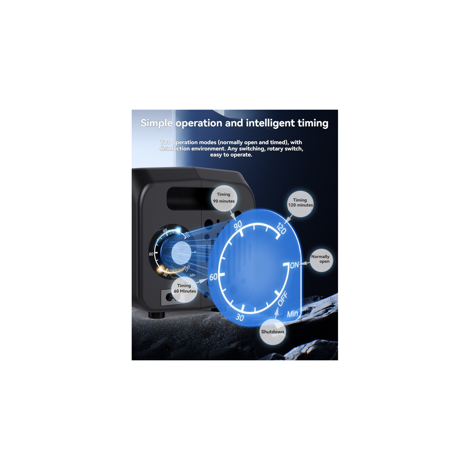 10G/h Portable Ozone Disinfector - Suitable for 60m³ spaces, removes formaldehyde odors from home farms, purifies and sterilizes with negative ions,