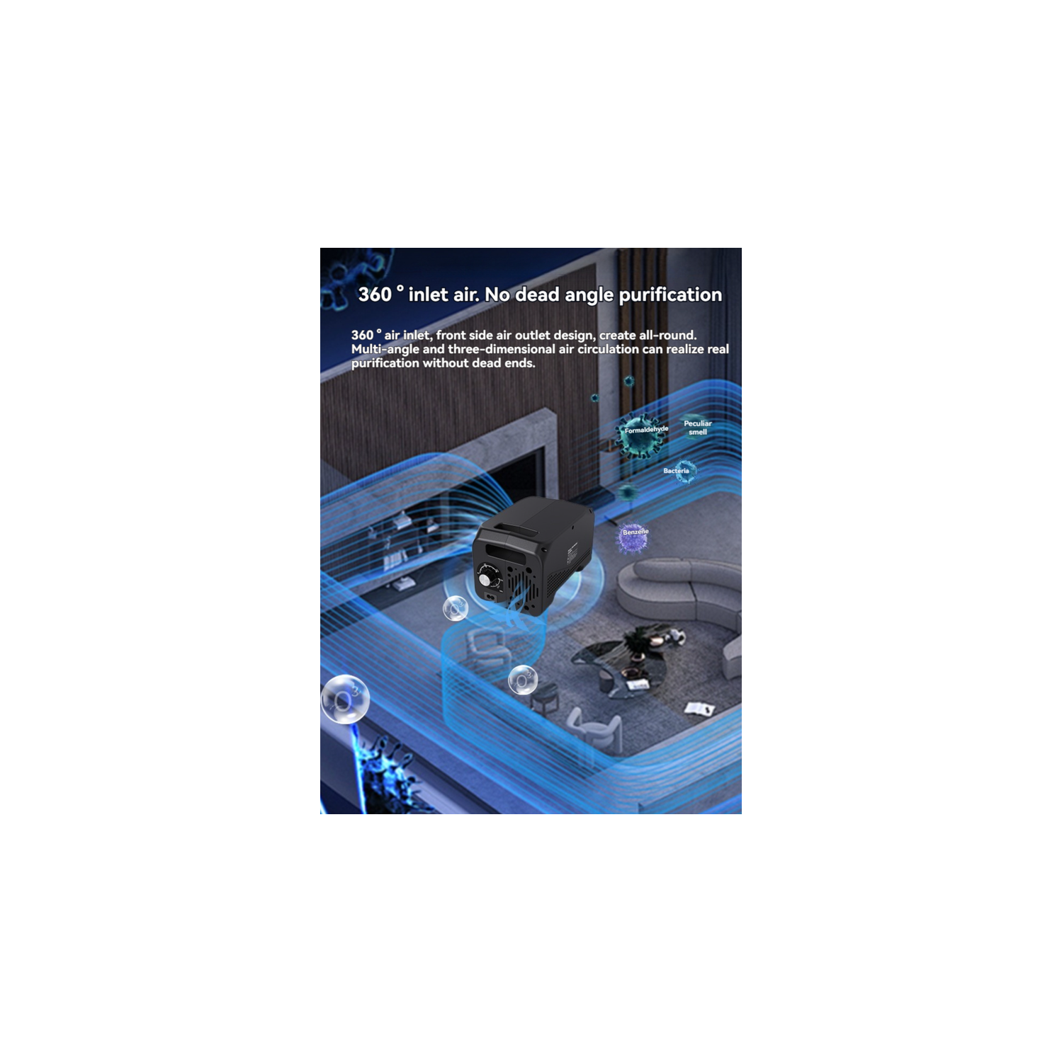 10G/h Portable Ozone Disinfector - Suitable for 60m³ spaces, removes formaldehyde odors from home farms, purifies and sterilizes with negative ions,