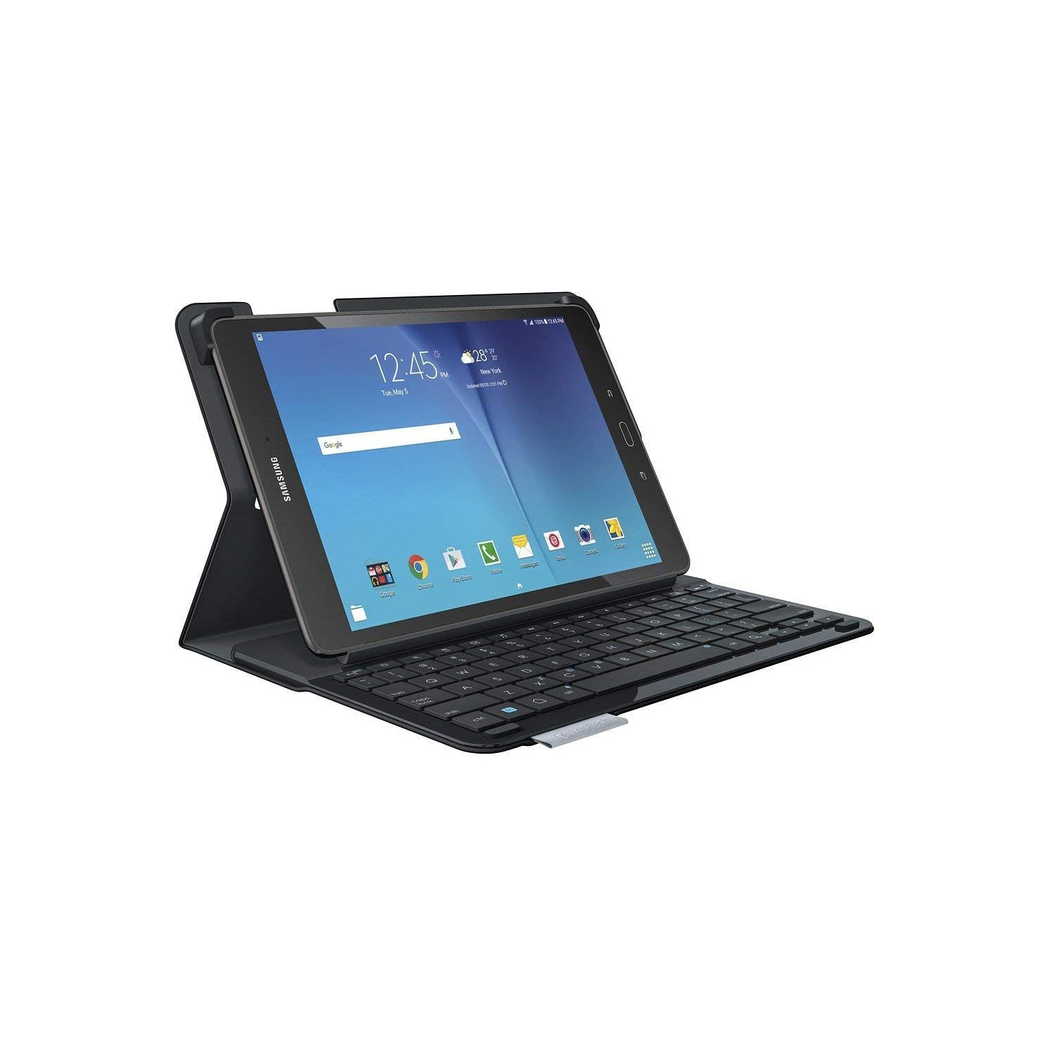Refurbished - Logitech Type S Keyboard Folio Case for Samsung Galaxy Tab E 9.6 - Black (920-008161)