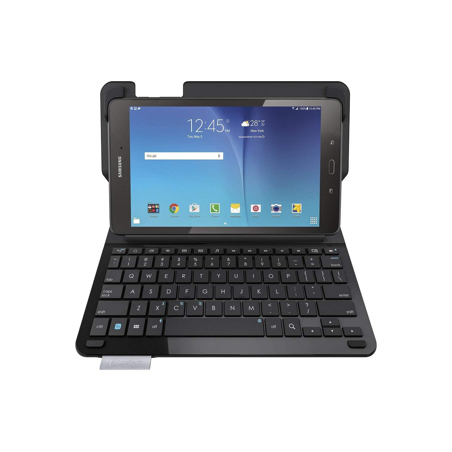 Refurbished - Logitech Type S Keyboard Folio Case for Samsung Galaxy Tab E 9.6 - Black (920-008161)