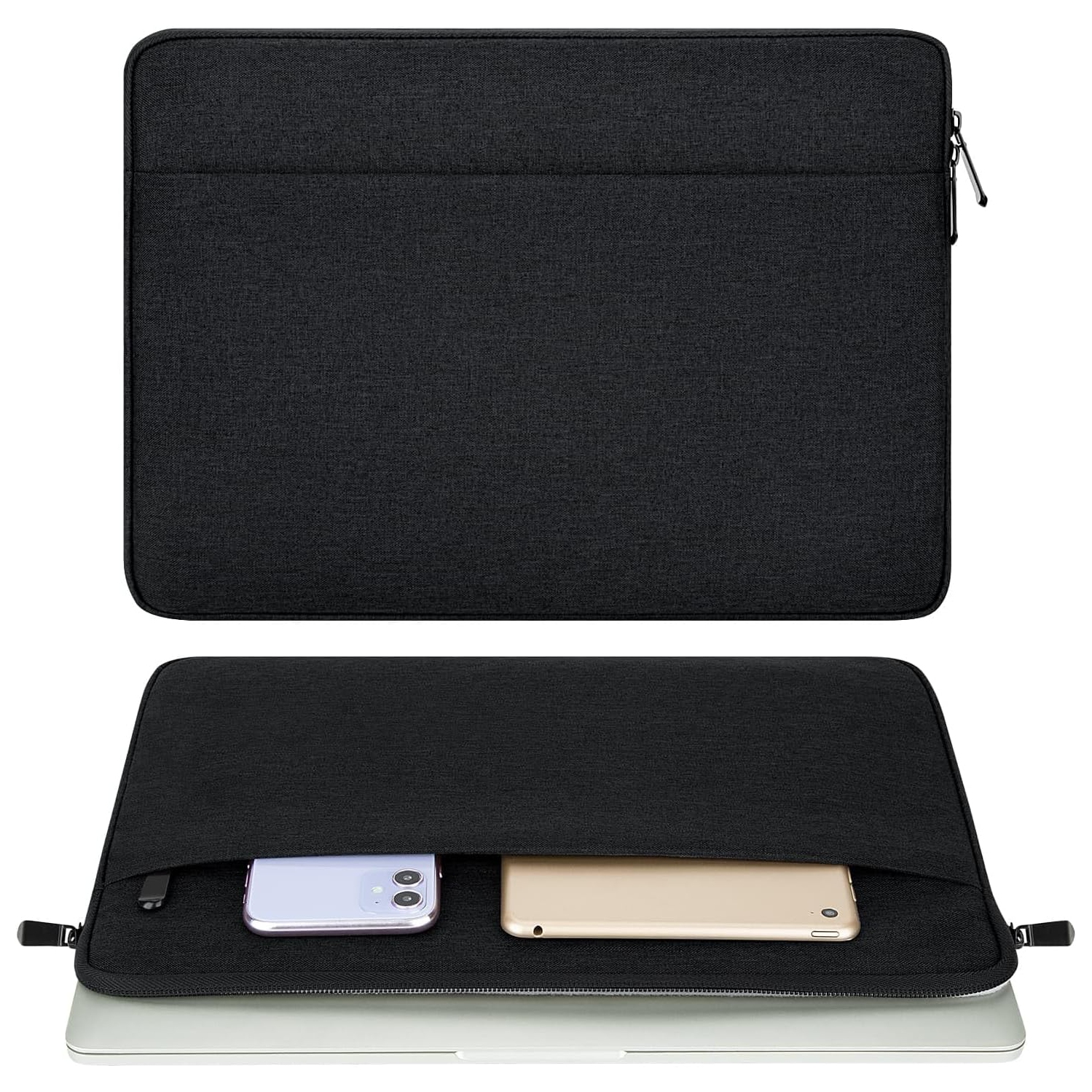 H Laptop Sleeve Case with Accessory Pocket Padded Computer Carrying Pouch 15.6 inches Compatible with MacBook Air/Pro Protective Laptop Cover for