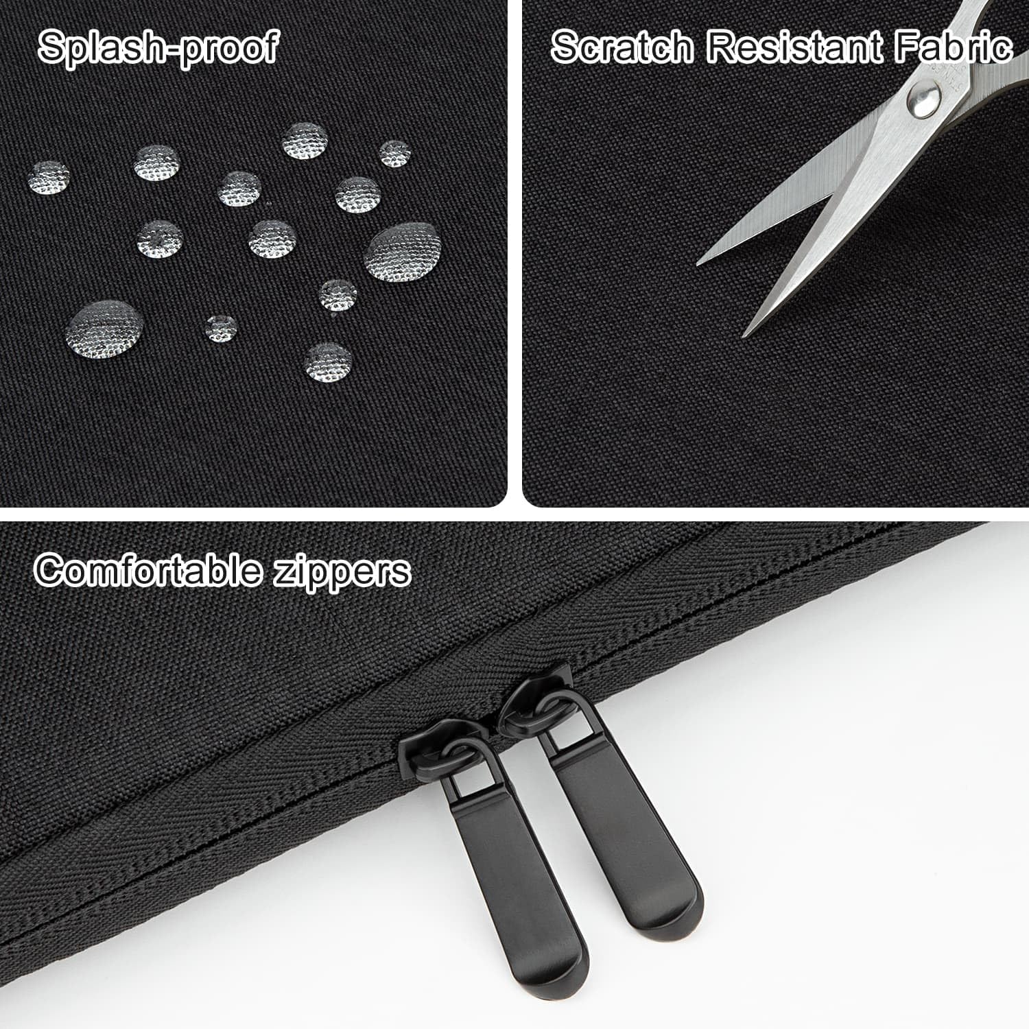 H Laptop Sleeve Case with Accessory Pocket Padded Computer Carrying Pouch 15.6 inches Compatible with MacBook Air/Pro Protective Laptop Cover for