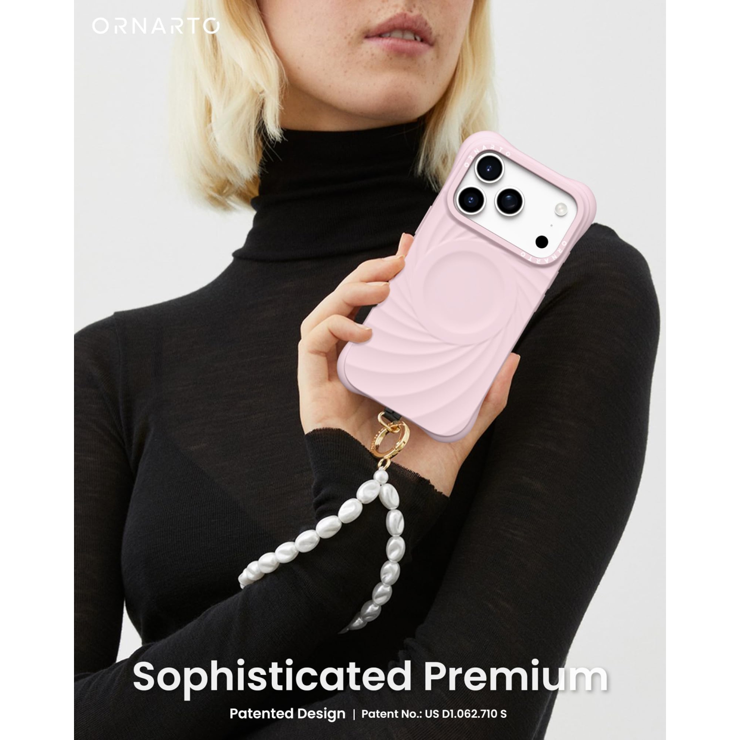 ORNARTO Vortuxe for iPhone 17 Pro Case, [Compatible with MagSafe], Shockproof Liquid Silicone Phone Case Cover for iPhone 17 Pro 6.3inch-Chalk Pink