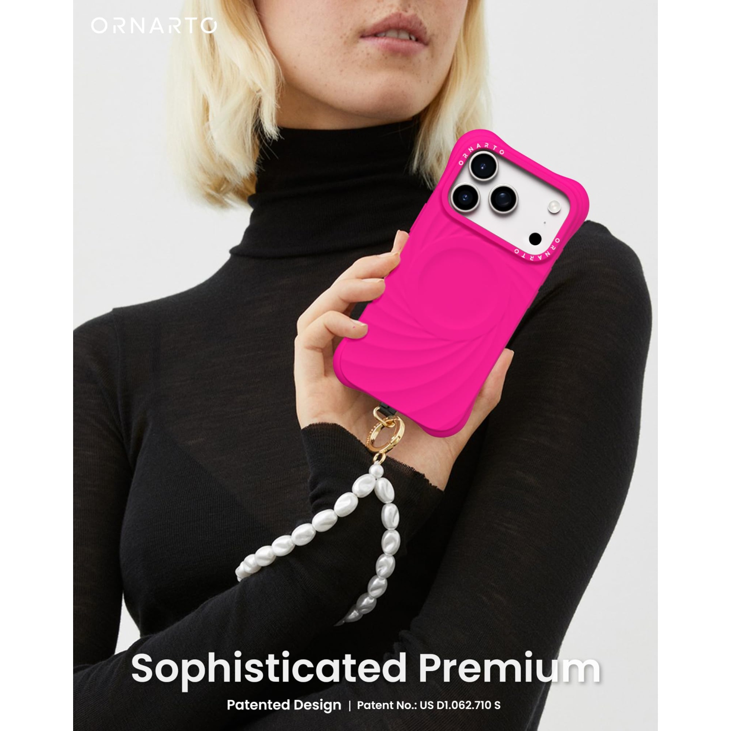 ORNARTO Vortuxe for iPhone 17 Pro Case, [Compatible with MagSafe], Shockproof Liquid Silicone Phone Case Cover for iPhone 17 Pro 6.3inch-Hot Pink