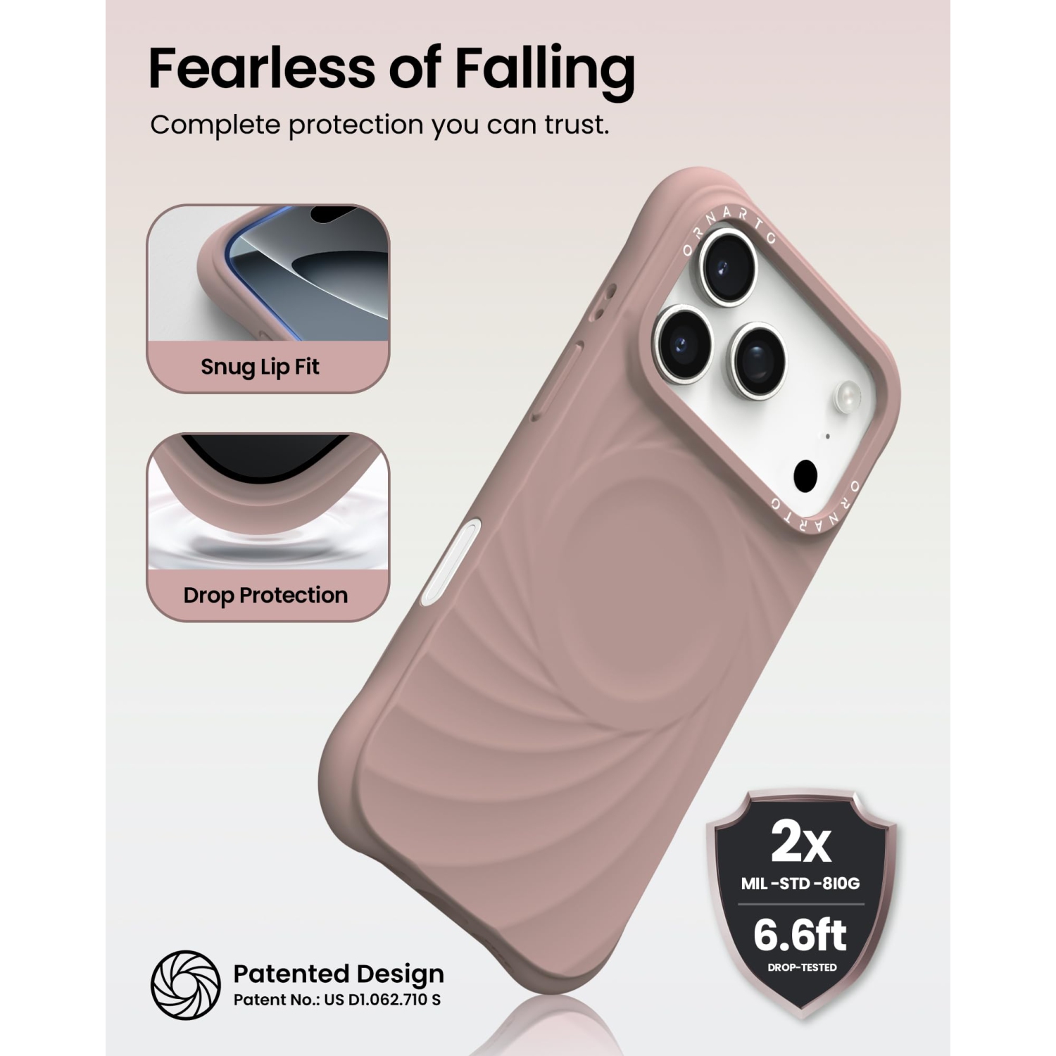 ORNARTO Vortuxe for iPhone 17 Pro Case, [Compatible with MagSafe], Shockproof Liquid Silicone Phone Case Cover for iPhone 17 Pro 6.3inch-Dune Brown