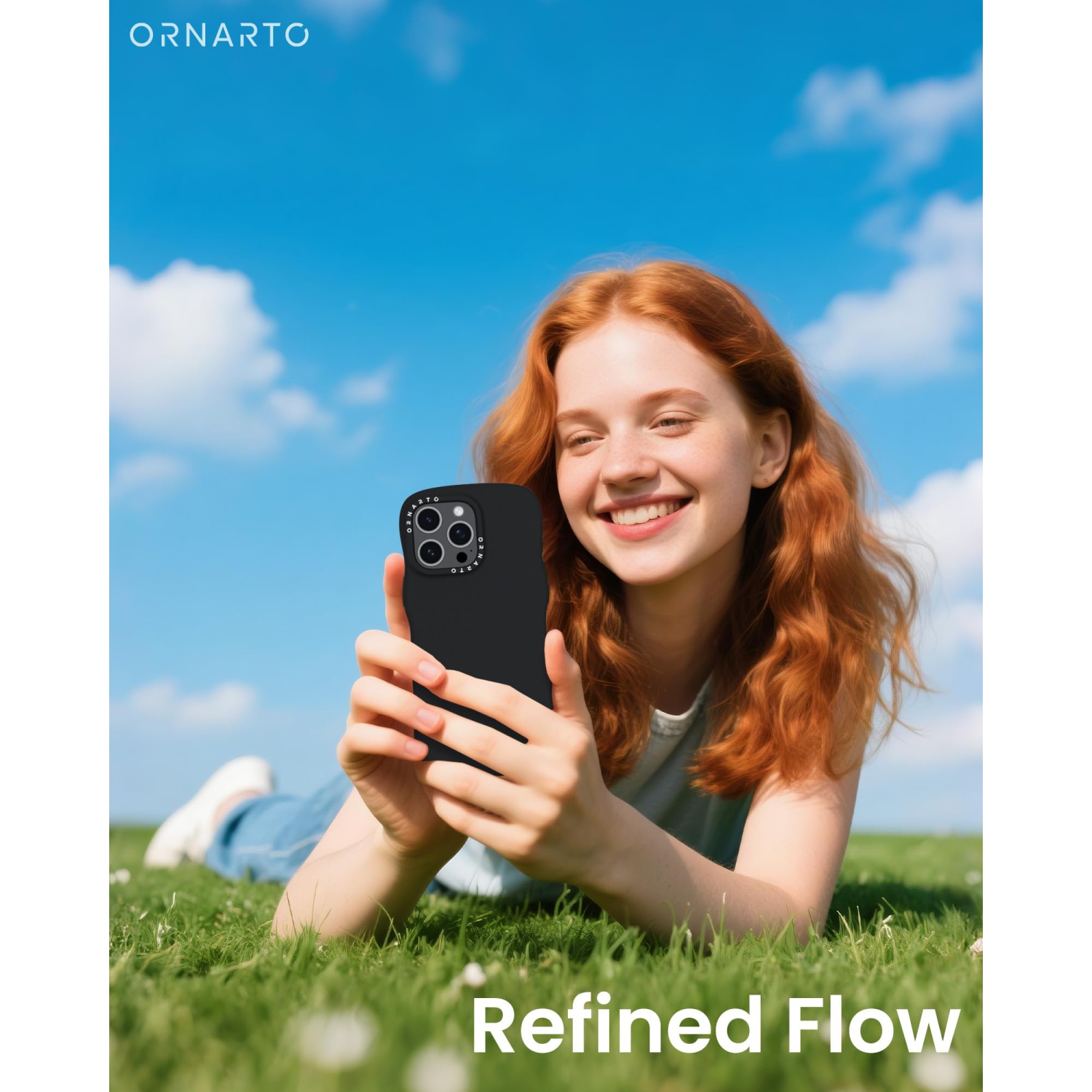 ORNARTO for iPhone 16 Pro Case – Curly Wave Edge | Compatible with MagSafe | Shockproof Liquid Silicone Soft Protective Phone Case for iPhone 16