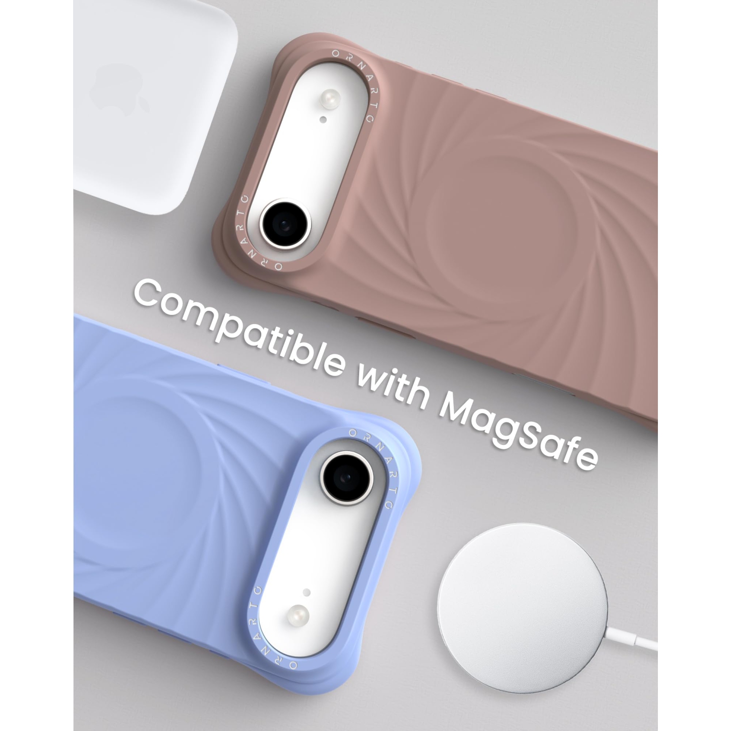 ORNARTO Vortuxe for iPhone 17 Air Case, [Compatible with MagSafe], Shockproof Liquid Silicone Phone Case Cover for iPhone 17 Air 6.5inch-Dune Brown