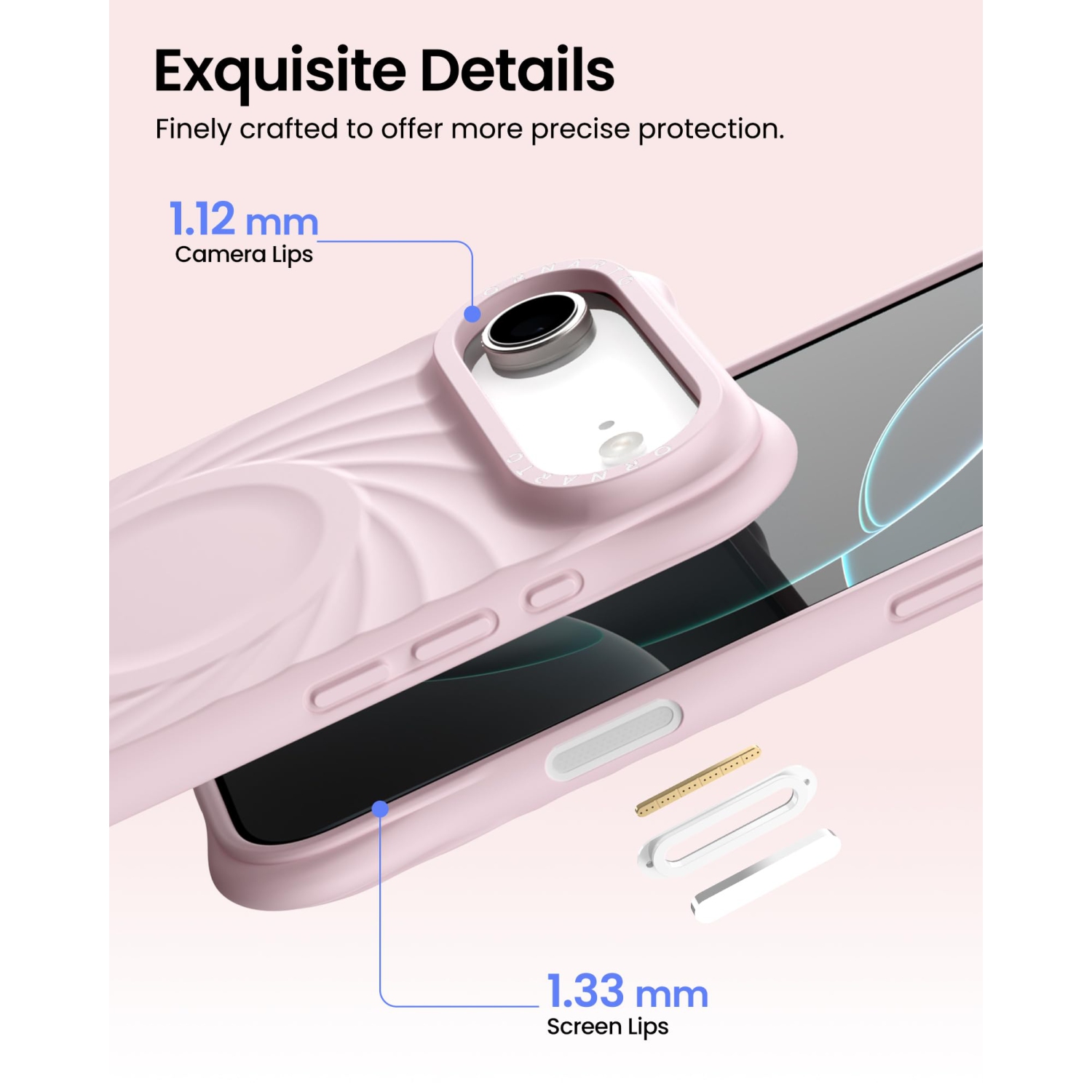 ORNARTO Vortuxe for iPhone 17 Air Case, [Compatible with MagSafe], Shockproof Liquid Silicone Phone Case Cover for iPhone 17 Air 6.5inch-Chalk Pink