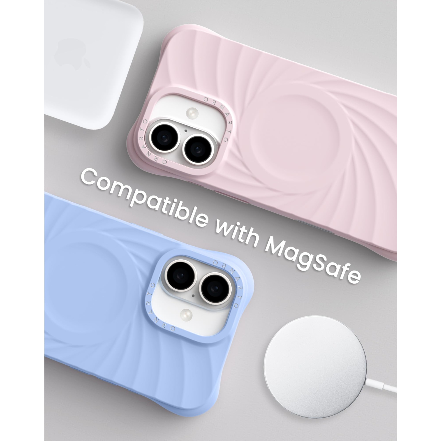 Ornarto Vortuxe pour iPhone 17, [compatible avec MagSafe/2X protection de qualité militaire contre les chutes], étui de téléphone en silicone liquide