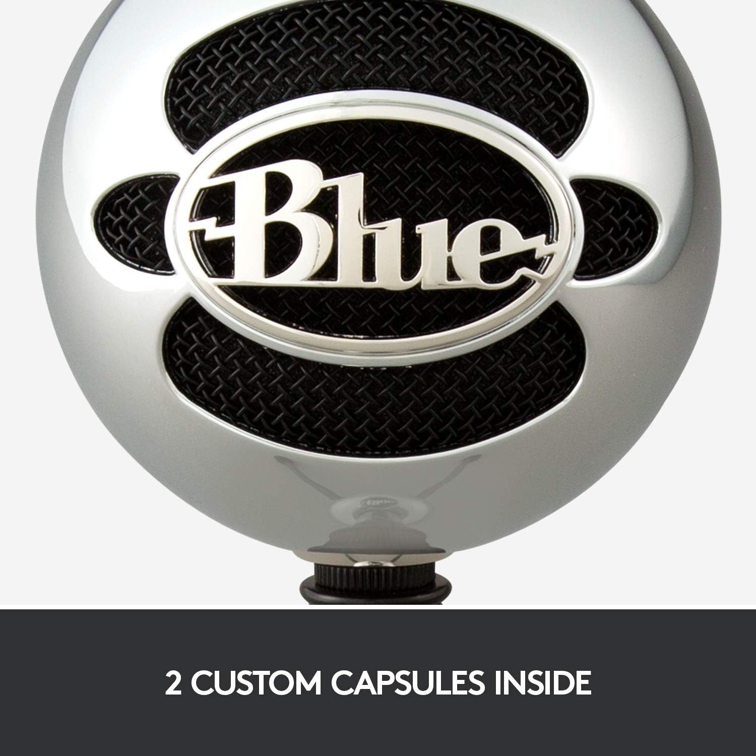 Microphone USB Blue Snowball pour PC et Mac, microphone à condensateur avec modèles cardioïde et omnidirectionnel, design rétro élégant – Aluminium