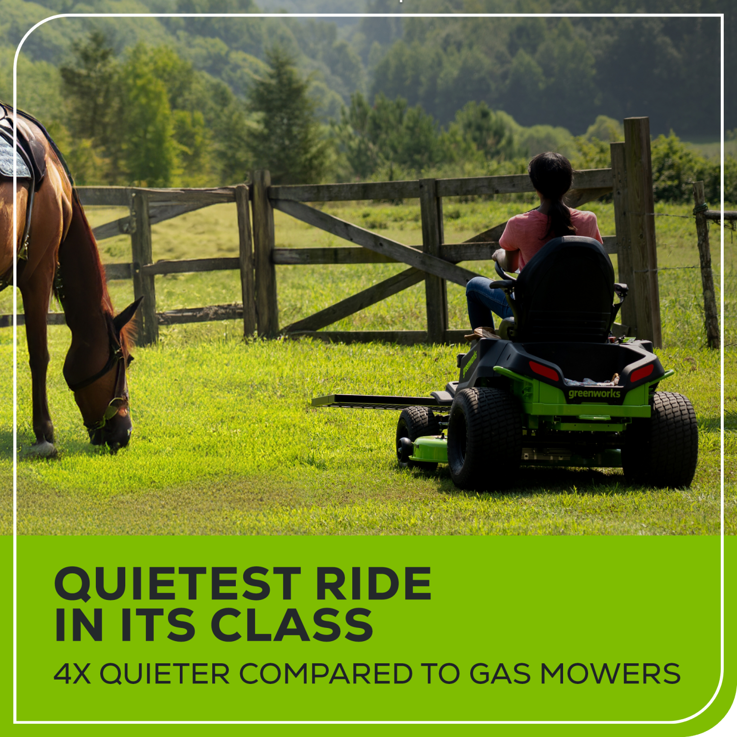 Tondeuse électrique de 42&nbsp;po Pro 80&nbsp;V de Greenworks, 4 batteries 5,0&nbsp;Ah et chargeur 600&nbsp;W inclus