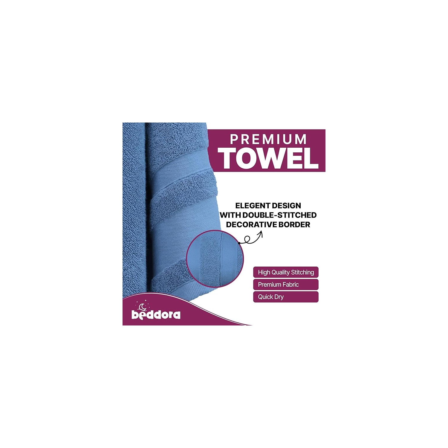 Beddora Luxury Bath Towels – 100% Cotton, Oversized 27x54, Extra Soft, Quick Dry & Super Absorbent, Hotel Spa Quality Bathroom Towels