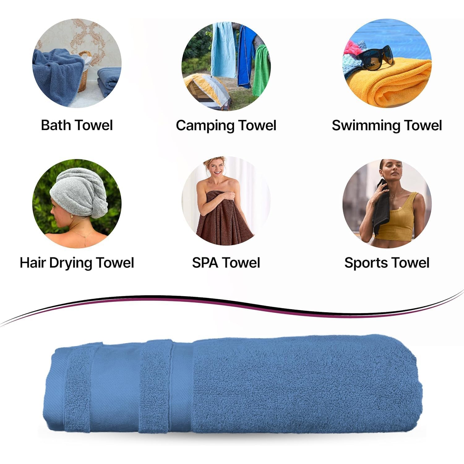 Beddora Luxury Bath Towels – 100% Cotton, Oversized 27x54, Extra Soft, Quick Dry & Super Absorbent, Hotel Spa Quality Bathroom Towels