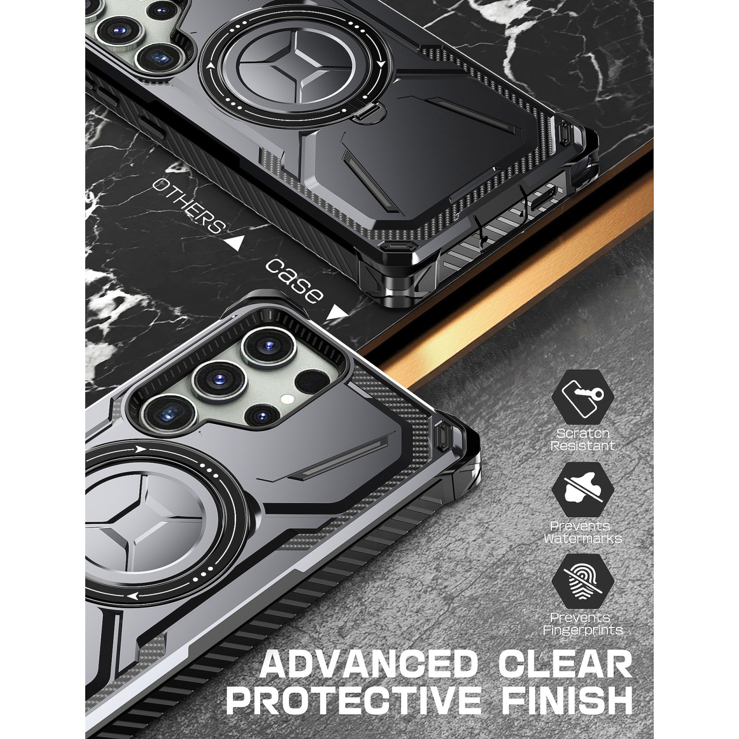 For Samsung S24 Ultra Metal Armor Shockproof MagSafe Wireless Charging Case - Light Purple