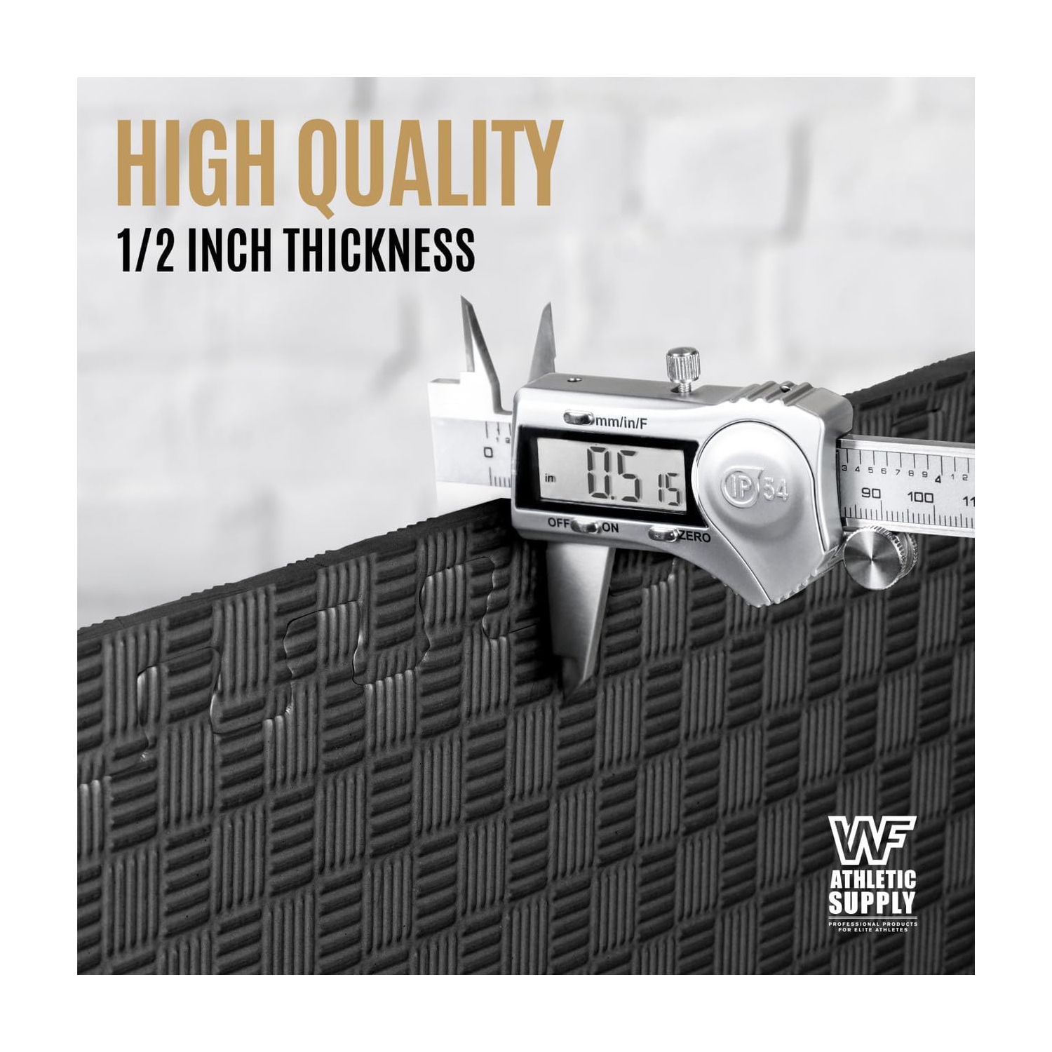 CAPHAUS Interlocking Exercise Foam Mats, Diamond, Tatami, T Pattern 1/2-Inch Thickness Gym Flooring Tiles, Black