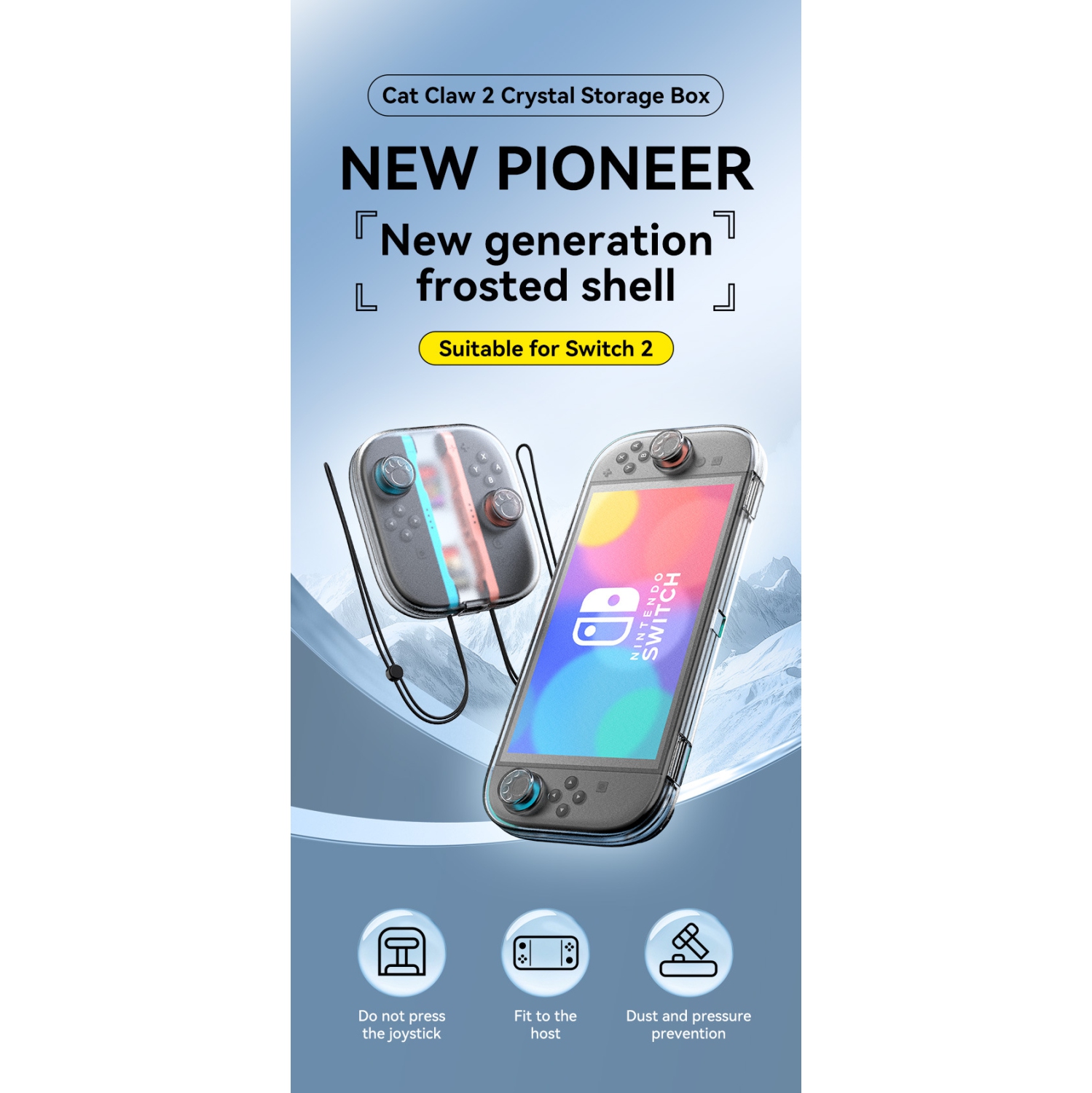 Nintendo Switch 2 Manette Nouveau Boîte de rangement pour cartes de jeu Nintendo Switch 2 Boîte de rangement avec 2 fentes pour cartes de jeu - B02