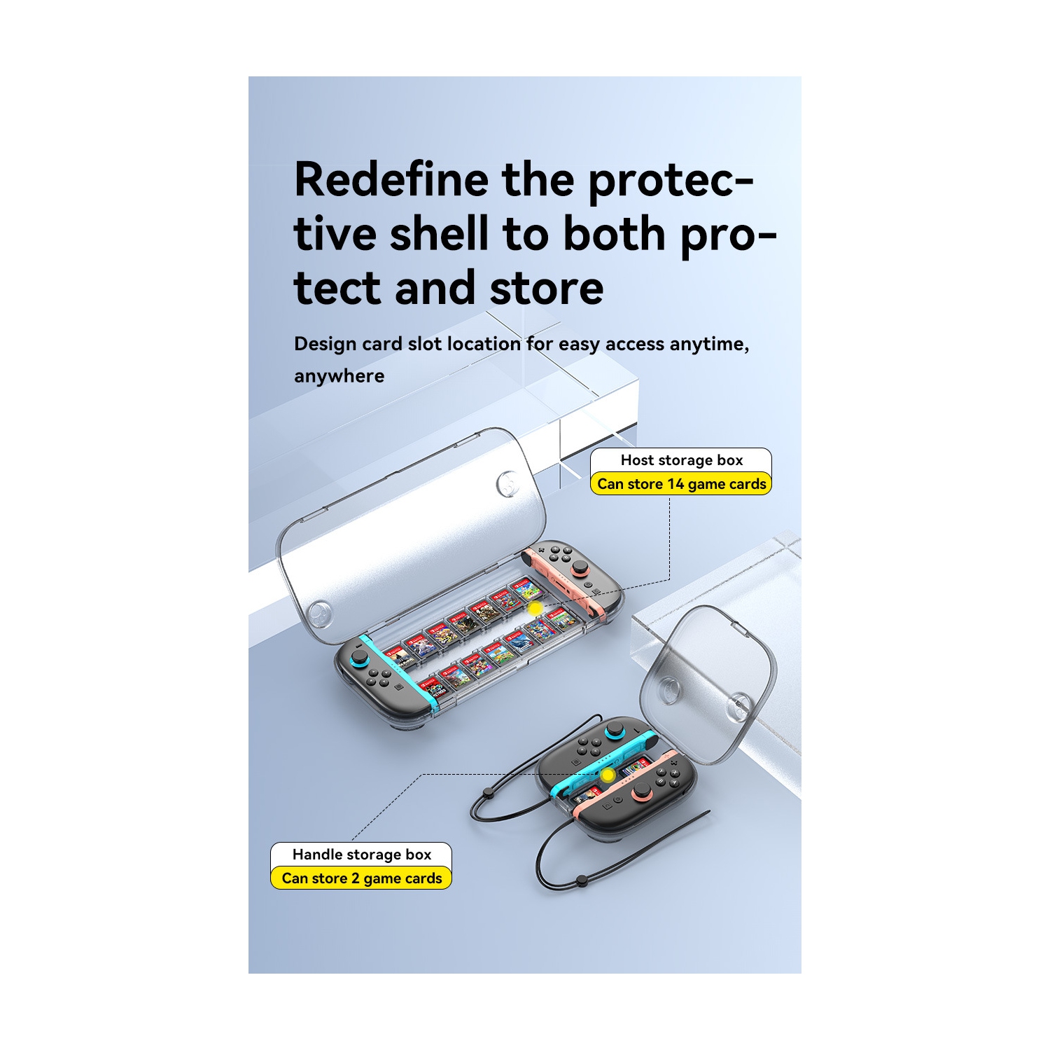 Nintendo Switch 2 Manette Nouveau Boîte de rangement pour cartes de jeu Nintendo Switch 2 Boîte de rangement avec 2 fentes pour cartes de jeu - B02