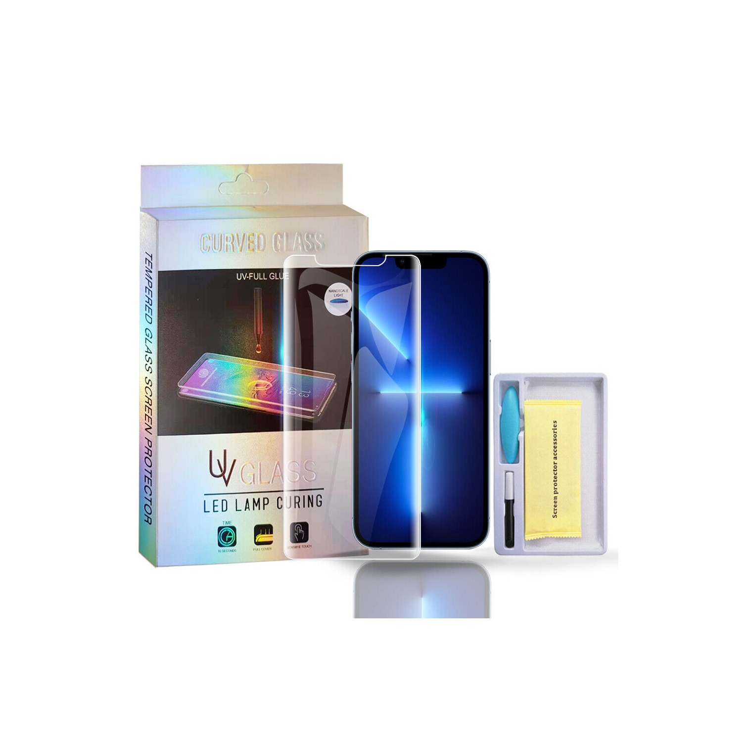 [Paquet de 2] Protecteur d'écran UV de Tasnim pour iPhone 11 Pro Max, verre trempé UV pour iPhone XS Max de 6,5&nbsp;po, antirayure, sans bulles,