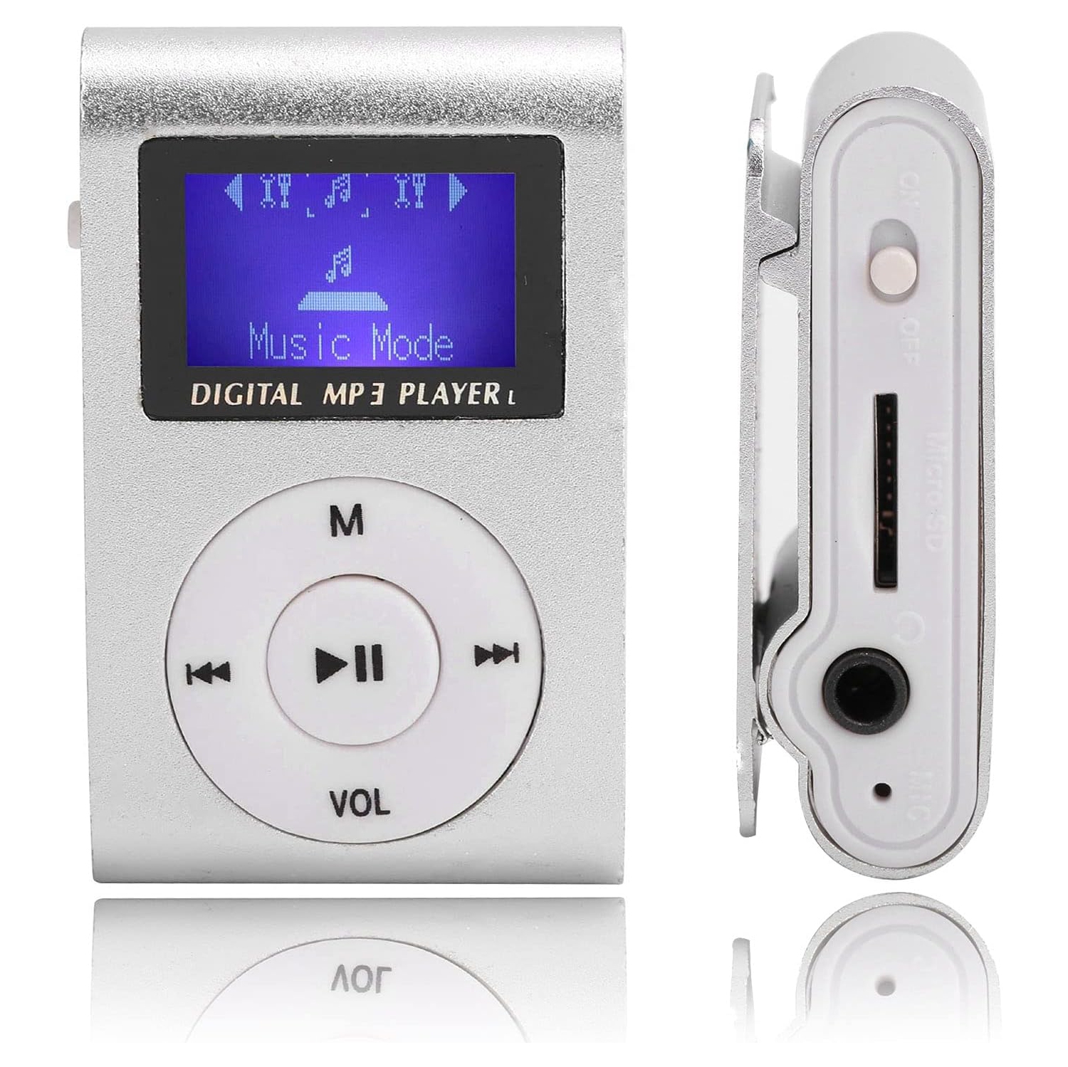 Mini lecteur de musique MP3 portatif avec écran ACL à pince et carte mémoire pour une utilisation à l'extérieur avec des écouteurs avec fil