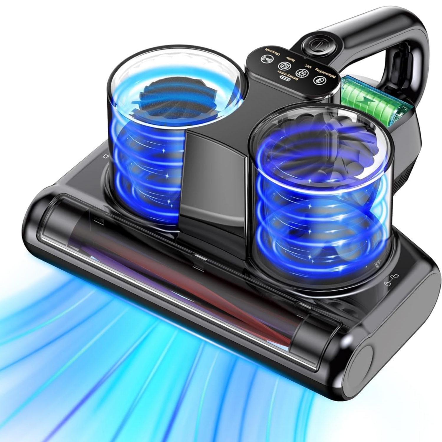 NIERBO Mattress Vacuum with 16Kpa Suction 253.7nm UV-C Light, Ultrasonic Technology, 30000 RPM Powerful Rotation HEPA Filtration, Built-in 4*2500 mAh