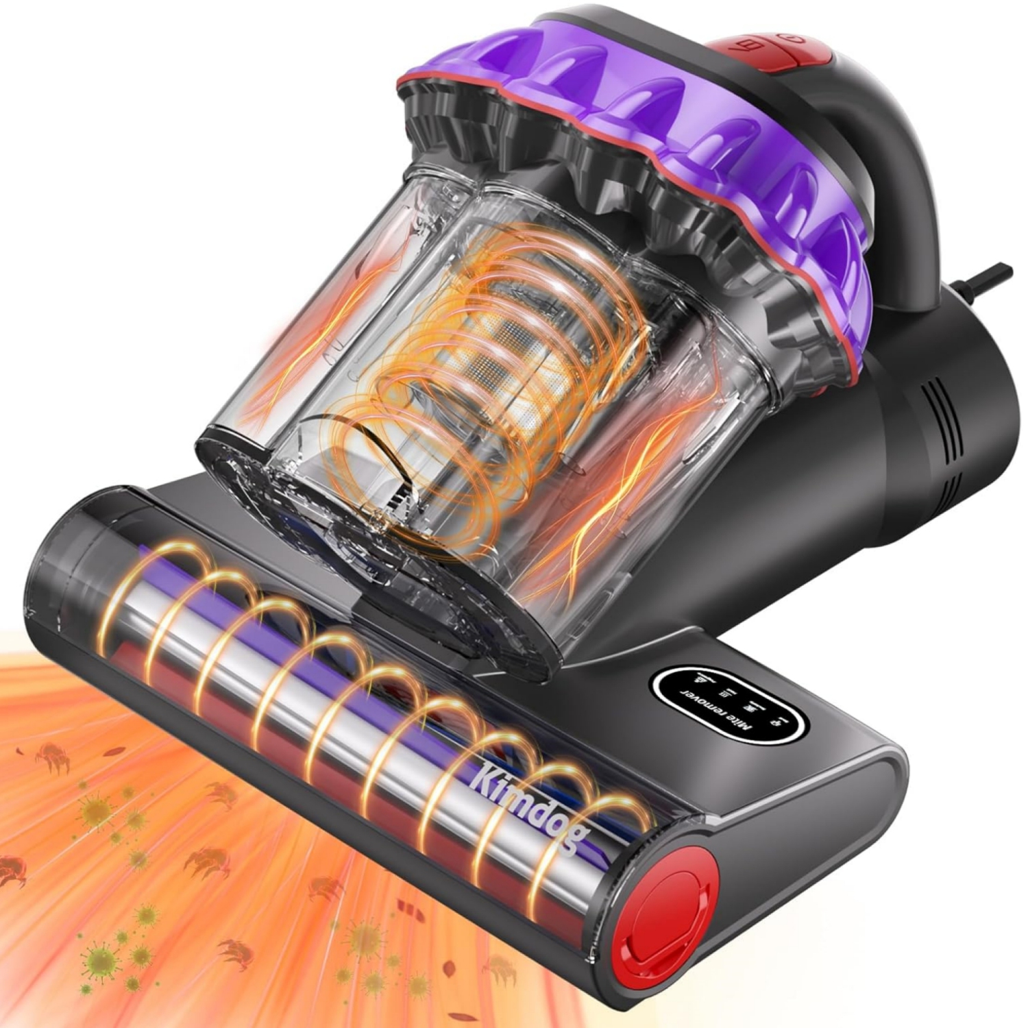 Kimdog Mattress Vacuum Cleaner 16Kpa Bed Vacuum with 253.7nm UV-C Light, 140°F Heat & HEPA Filter, 500W Handheld Upholstery Vacuum for Couch, Sofa &