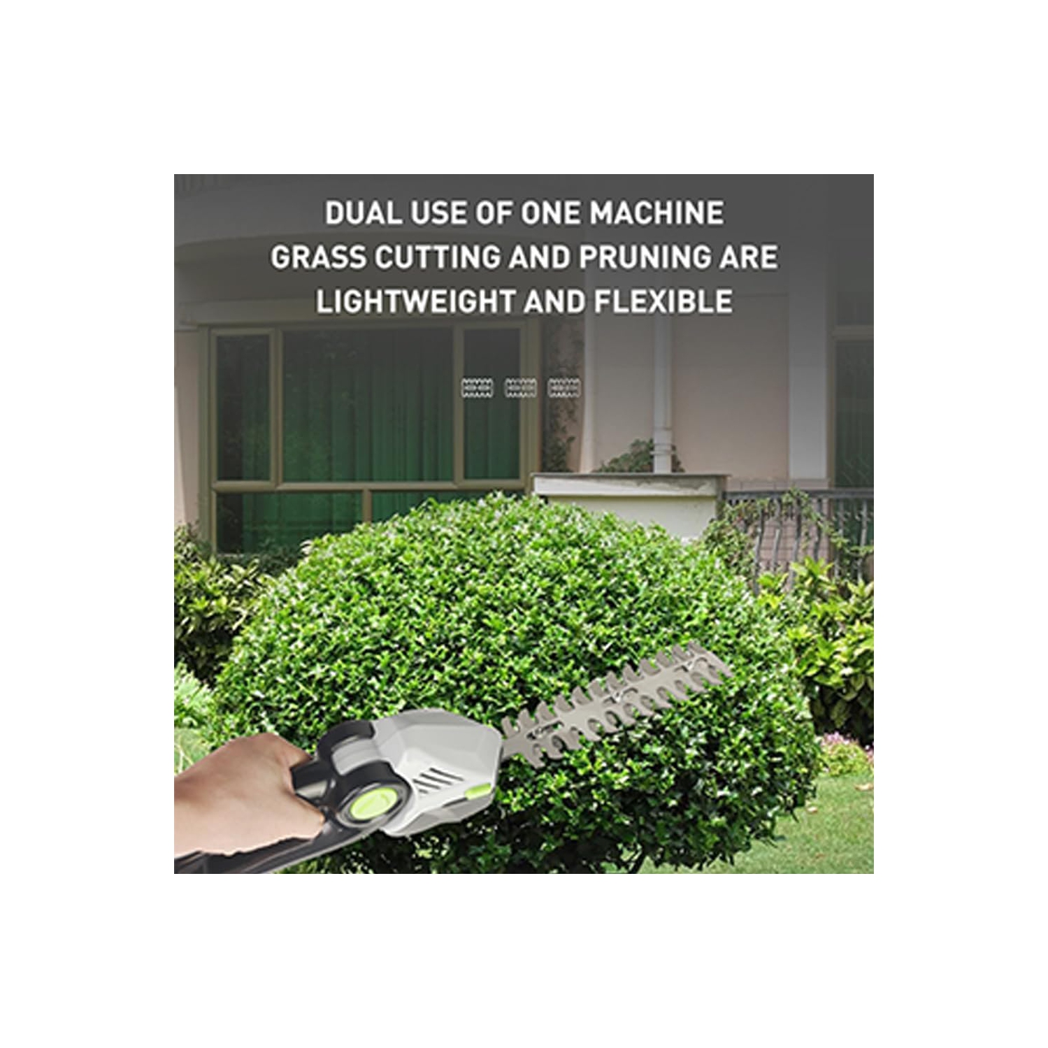 2-in-1 Electric Trimmer Set, Grass Shears, Shrub Shears, Electric Hedge Trimmer, Cordless Handheld Lawn Shears with Battery and Blades, Gardening