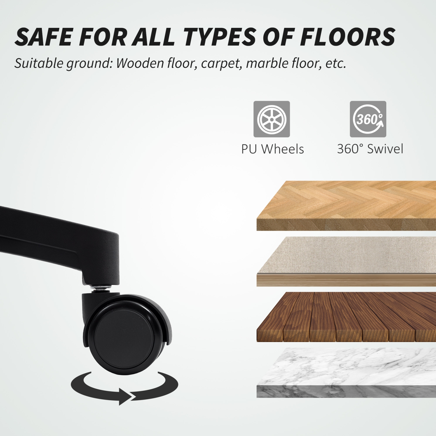 Chaise de bureau ergonomique de HOMCOM, bureau à dossier haut avec appuie-tête rotatif, accoudoirs relevables, soutien lombaire, siège d'ordinateur