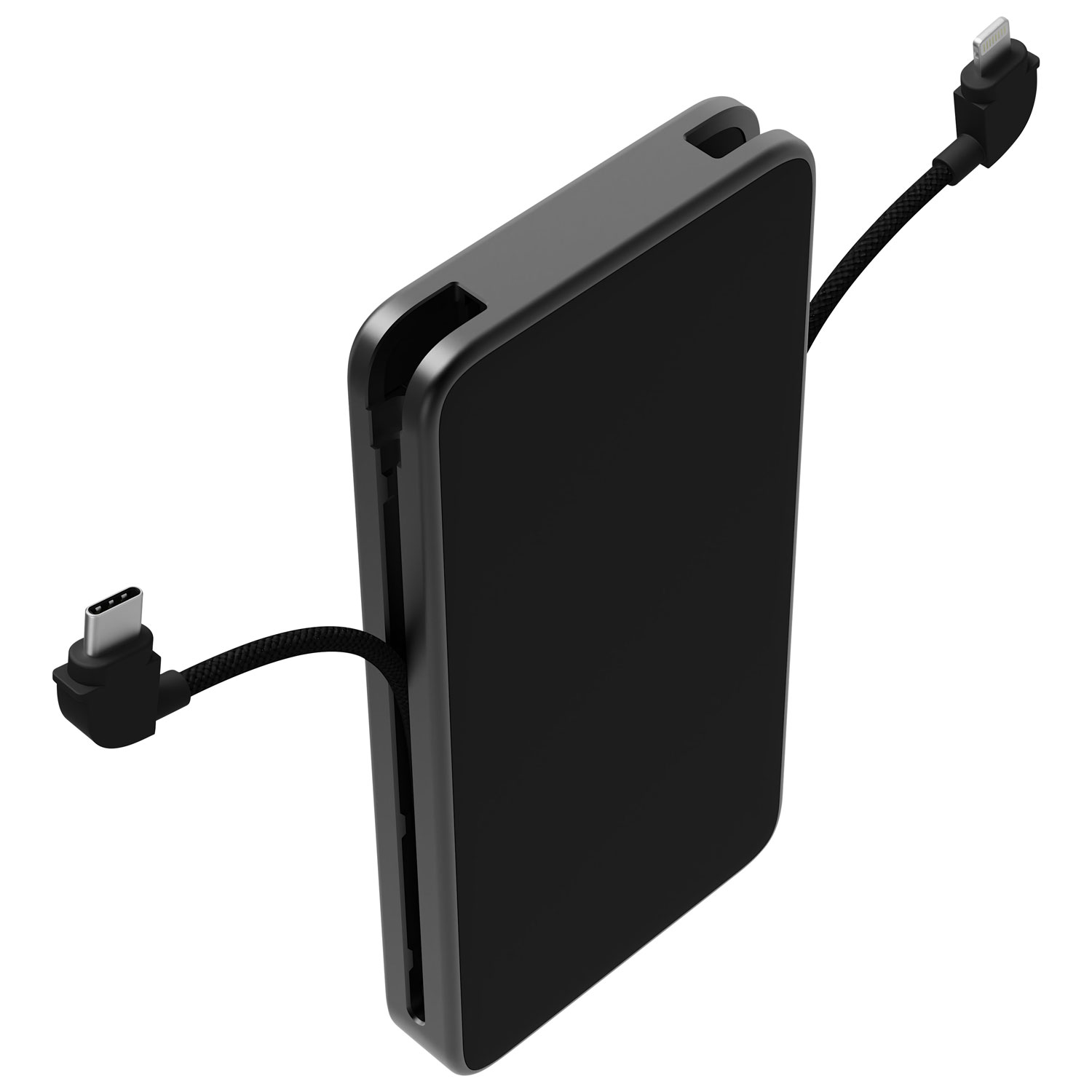 Chargeur portable USB-C PD 10 000 mAh 30 W Powerstation Plus de Mophie avec câbles USB-C et Lightning intégrés - Noir