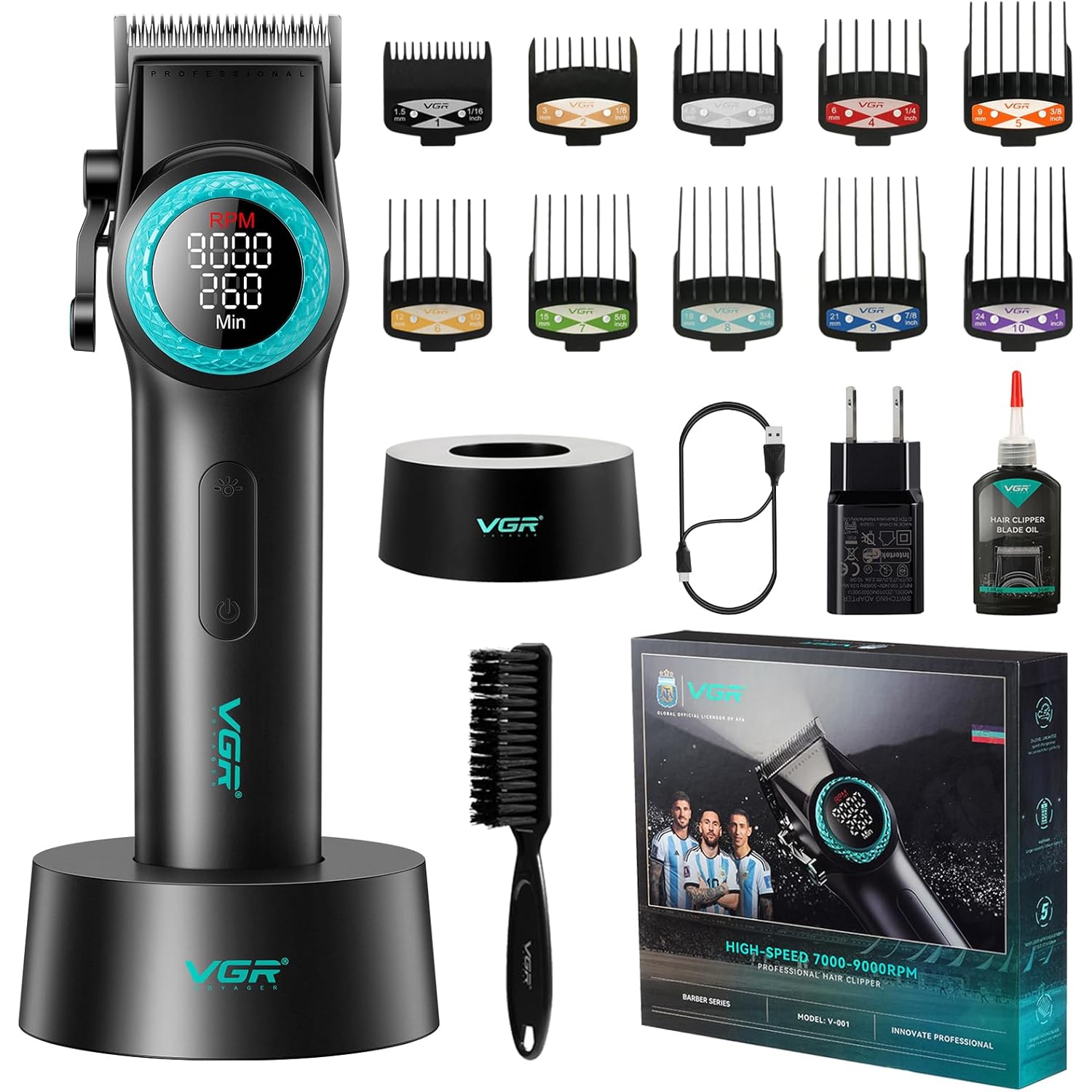 VGR V-001 Professional Hair Clipper For Men, Black