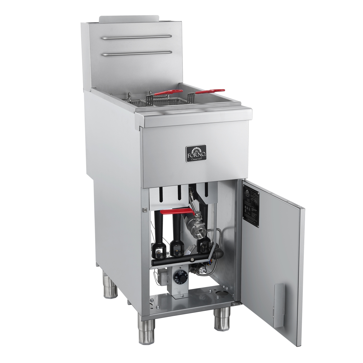 Friteuse commerciale au gaz naturel Forno, 3 brûleurs 90&nbsp;000&nbsp;BTU, 40&nbsp;lb, contrôle millivoltmètre