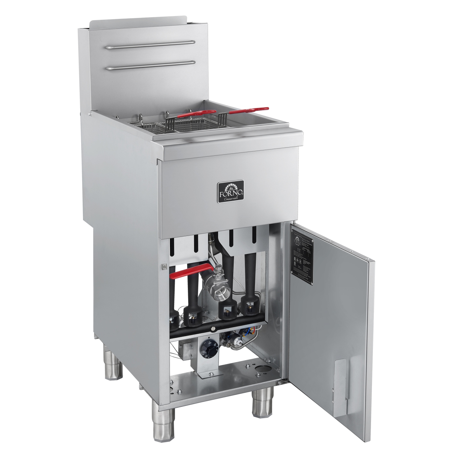Forno Commerciale – Friteuse au gaz naturel, 4 brûleurs 120 000 BTU, capacité d'huile 50 lb