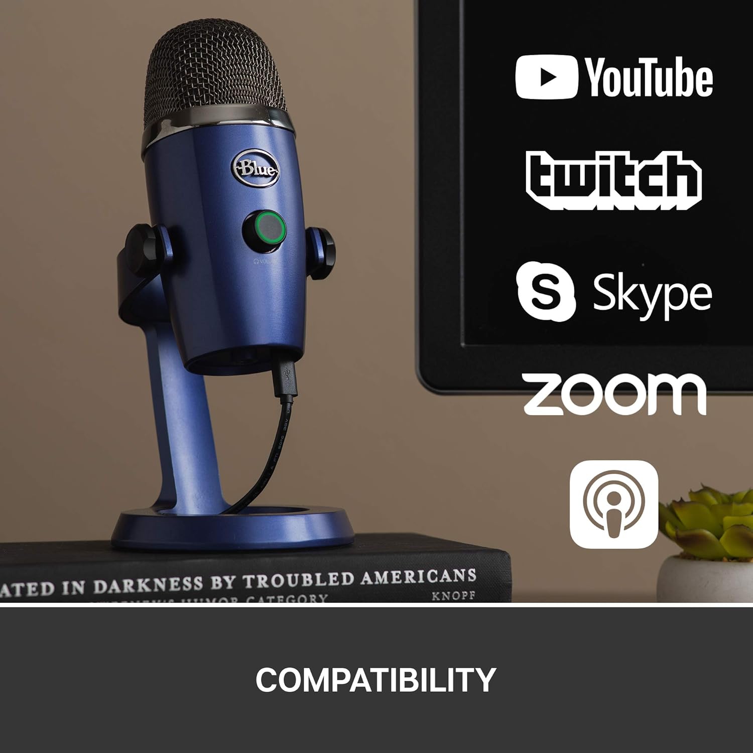 Logitech for Creators Blue Yeti Nano USB Microphone for Gaming, Streaming, Podcasting, Twitch, YouTube, Discord, Recording for PC and Mac, Plug &